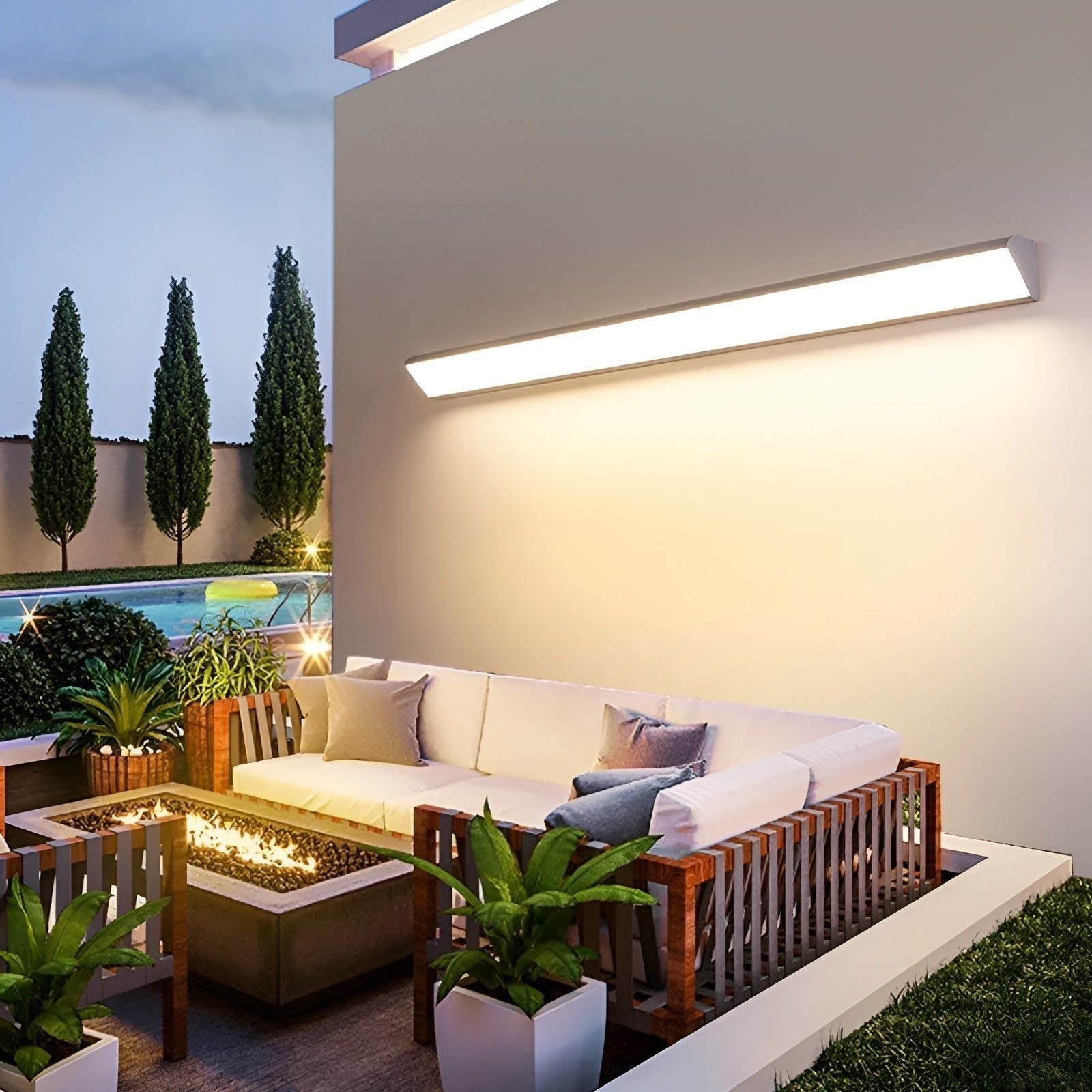 Applique LED impermeabile – Striscia luminosa moderna per giardino e terrazza - Applique