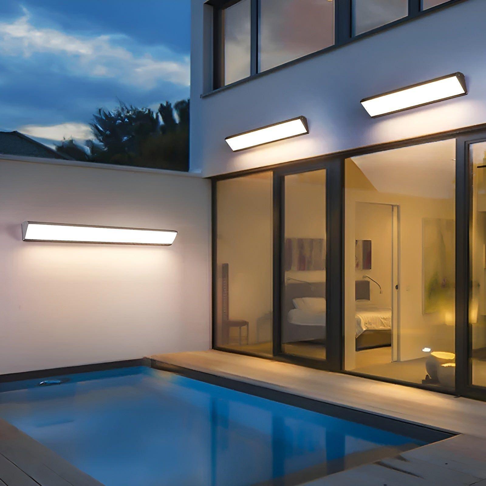 Applique LED impermeabile – Striscia luminosa moderna per giardino e terrazza - Bianco caldo / 20cm 7W / Corpo bianco