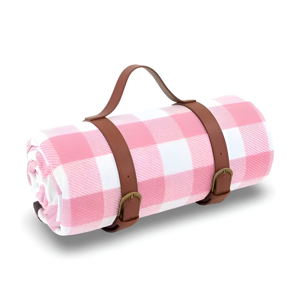 Wasserdichte Picknickdecke – faltbar und waschbar | Karomuster mit Tragegriff - Picknickdecke
