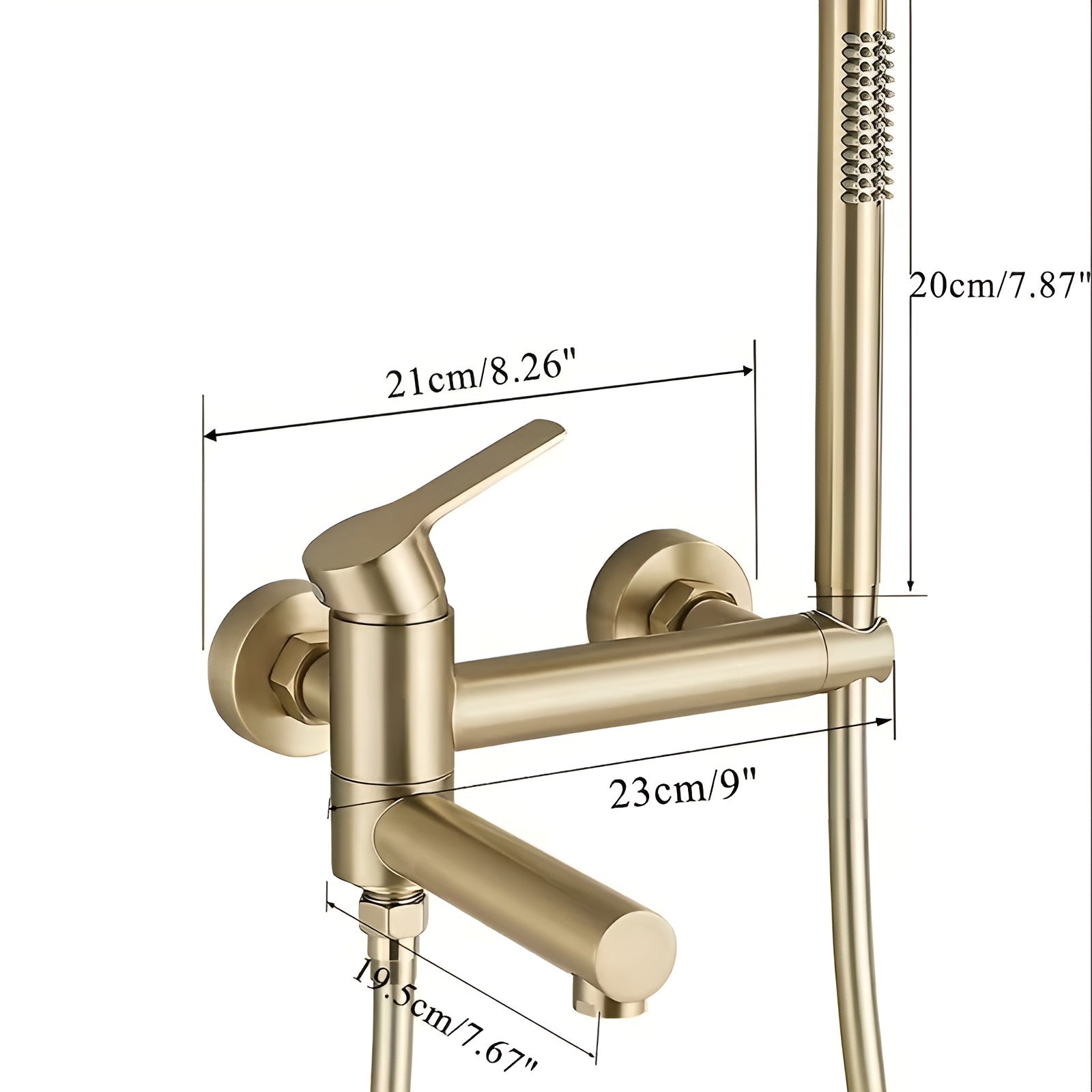 Wasserfall-Badewannenarmatur mit Handbrause – Modernes Duschsystem für Badewanne & Dusche - Wasserhahn und Dusche