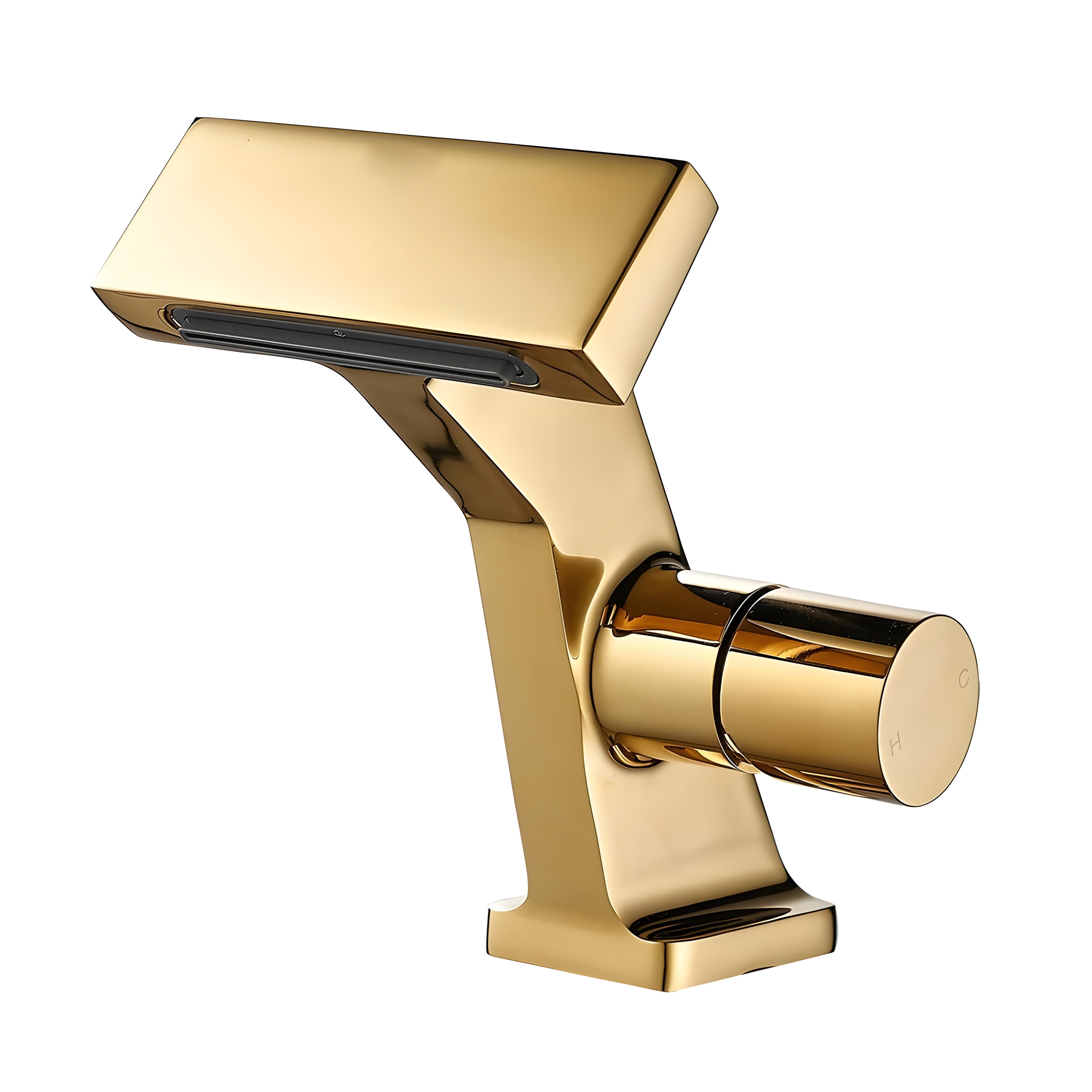 Wasserfall-Waschtischarmatur – Modern und Elegant | Einhebelmischer Für Waschbecken - Gold - Waschtischarmaturen
