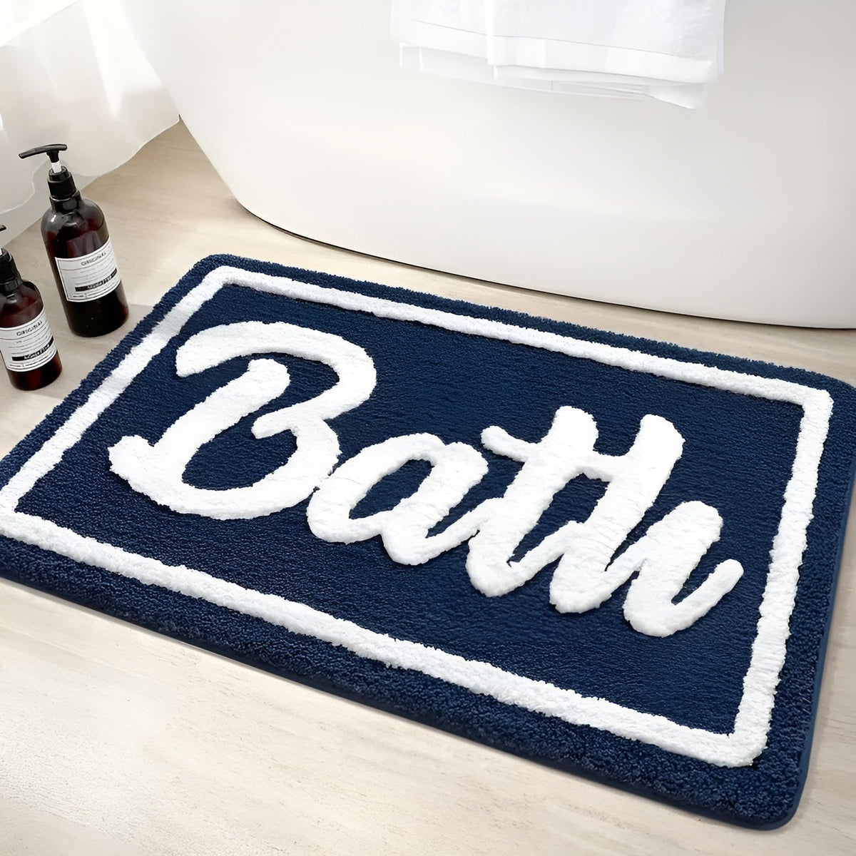 Weiche Badvorleger – Rutschfest & Saugfähig | Perfekt als Weihnachtsdeko oder Geschenk - Marineblau / 40*60cm