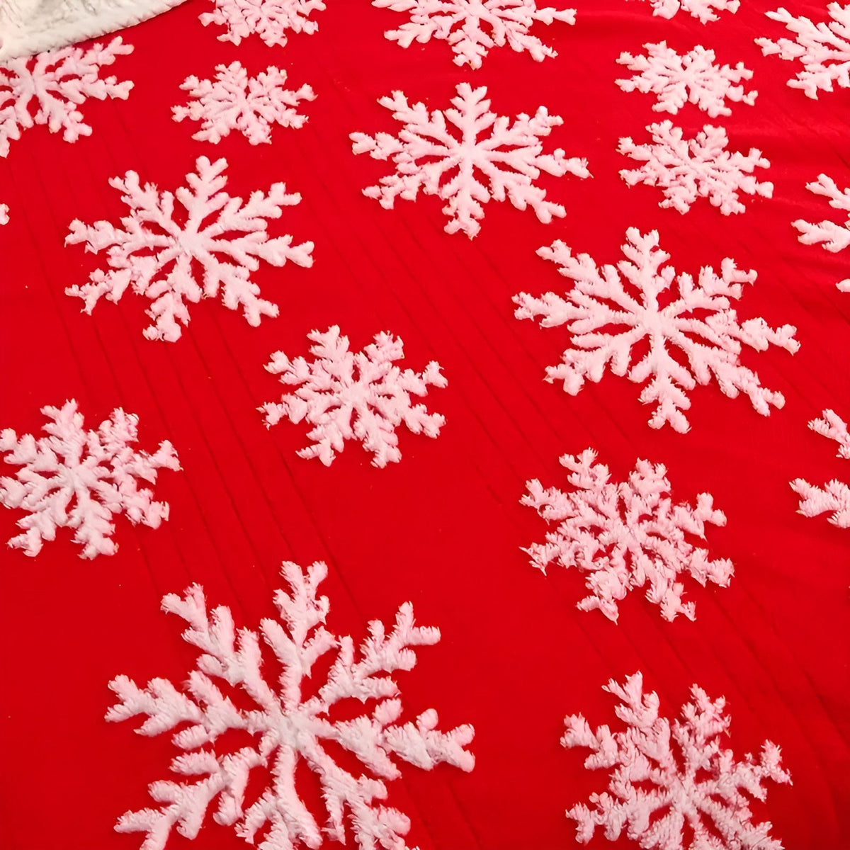 Weiche Fleece-Decke mit Schneeflockenmotiv – Kuschelig & Wärmend | Perfekt für Sofa und Bett - Decke