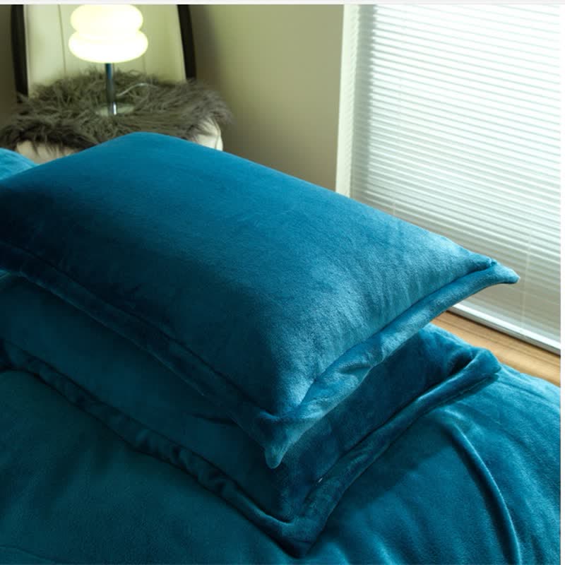 Weiche Fleece Kissenbezüge im 2er-Set – flauschig & hautsanft - Pfauenblau / 48 cm x 74 cm - Kissenbezüge & Kissenhüllen