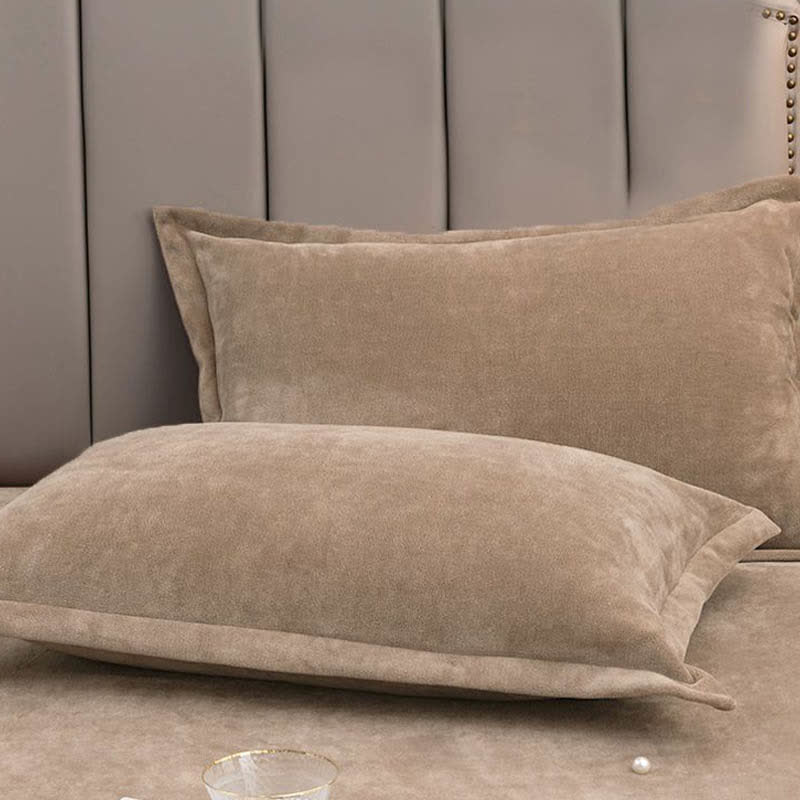 Weiche Fleece Kissenbezüge im 2er-Set – flauschig & hautsanft - Kaffee / 48 cm x 74 cm - Kissenbezüge & Kissenhüllen