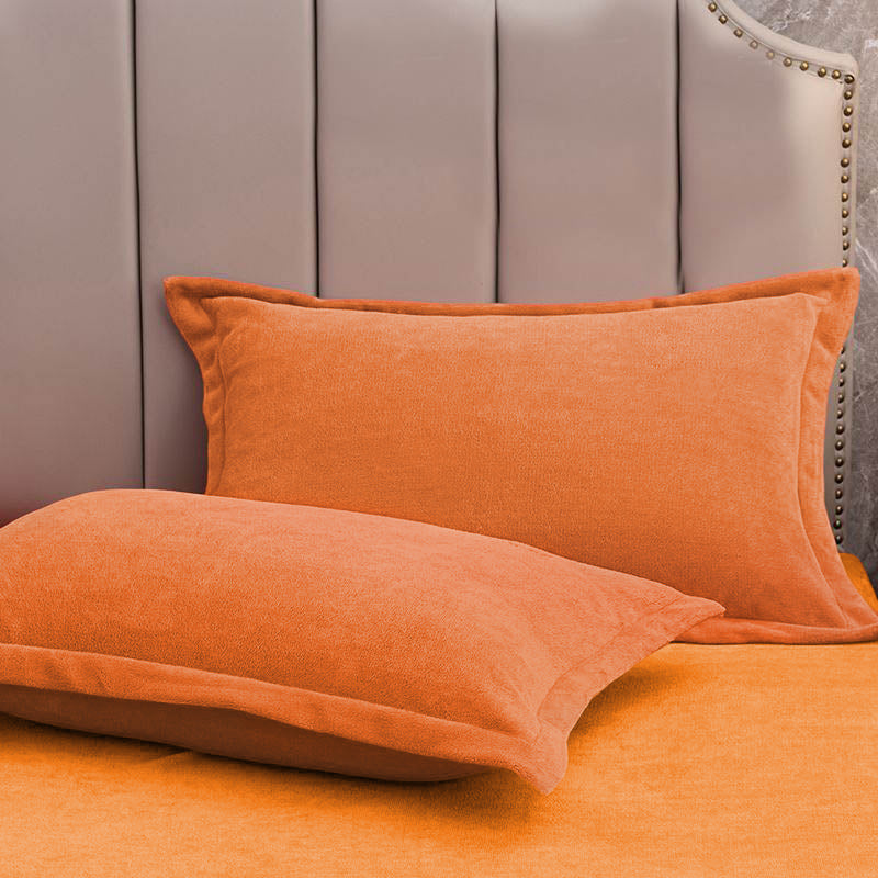 Weiche Fleece Kissenbezüge im 2er-Set – flauschig & hautsanft - Orange / 48 cm x 74 cm - Kissenbezüge & Kissenhüllen