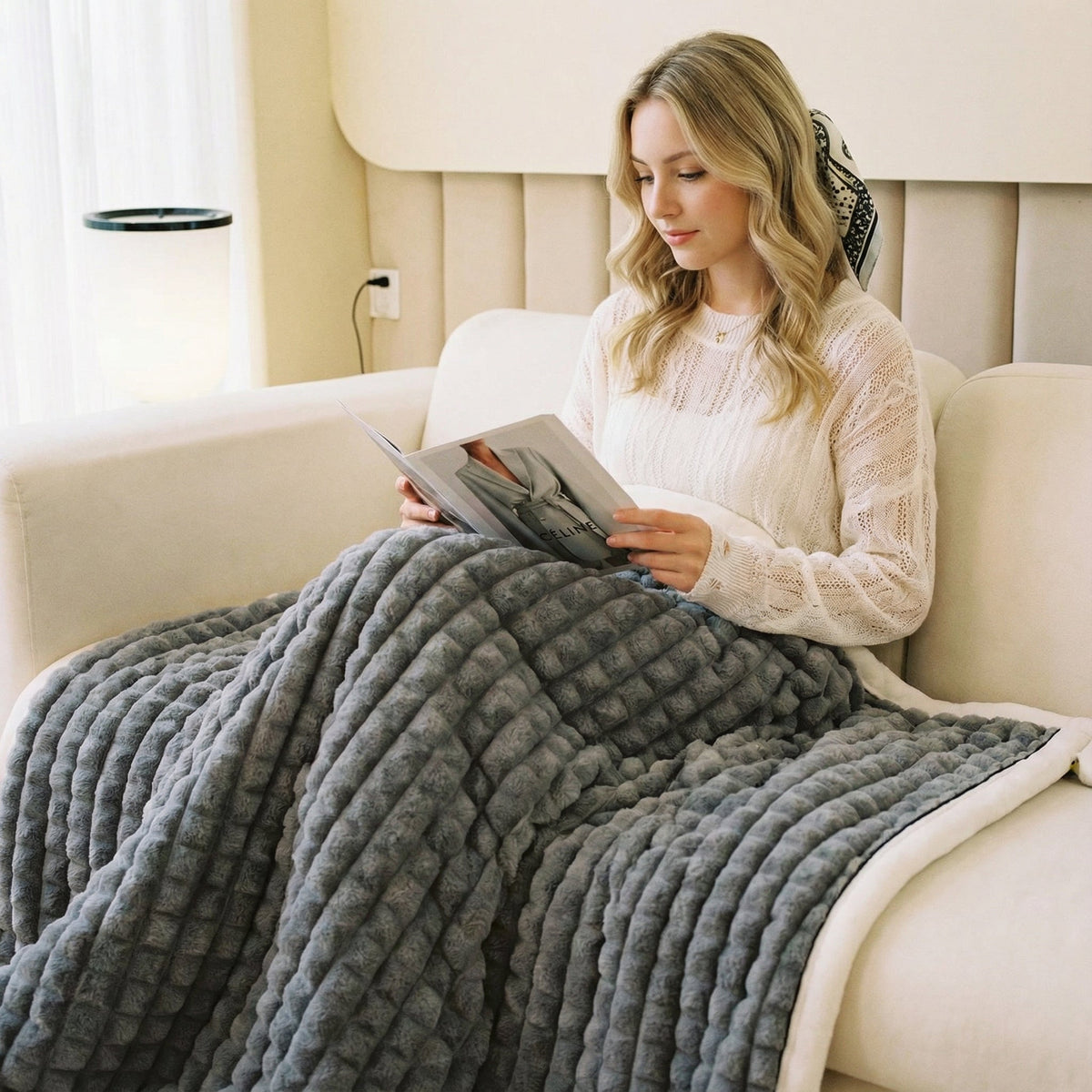 Weiche Fleece-Kuscheldecke aus Baumwolle und Polyester – warmes Plaid - Decken und Plaids