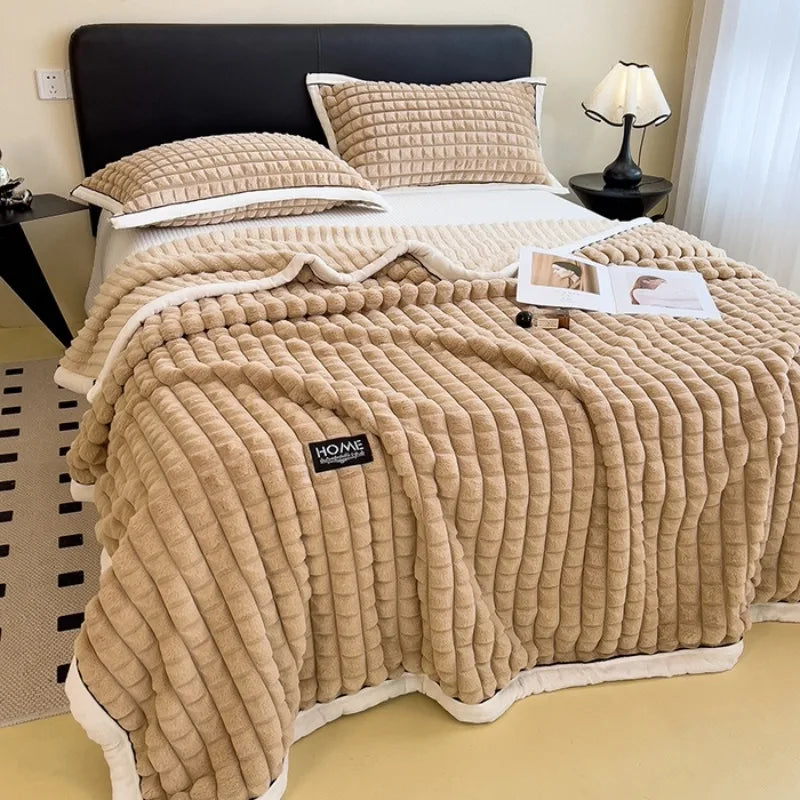 Weiche Fleece-Kuscheldecke aus Baumwolle und Polyester – warmes Plaid - Decken und Plaids