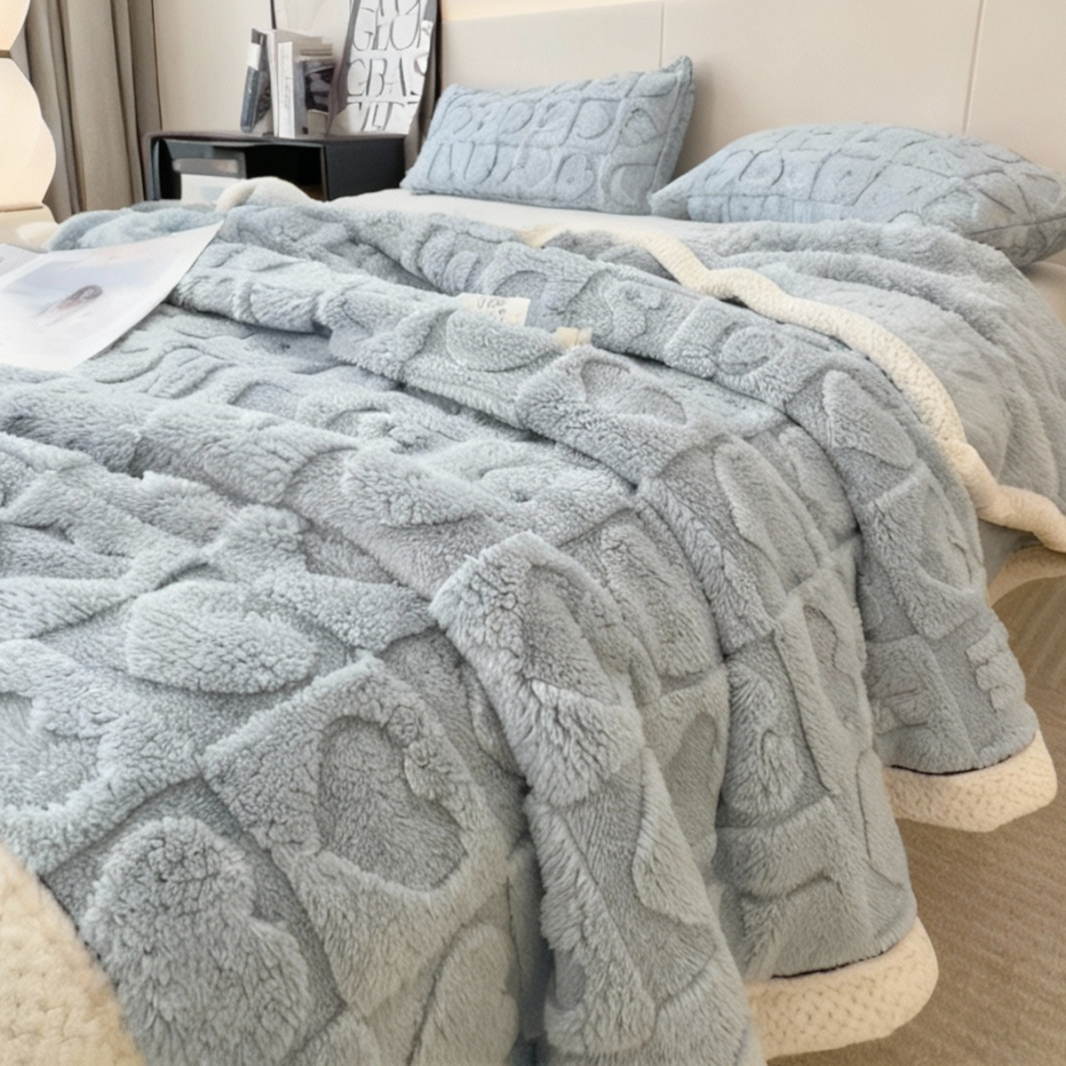 Weiche Fleece-Kuscheldecke für Sofa und Bett – waschbares Wohndecke-Plaid - Decken und Plaids