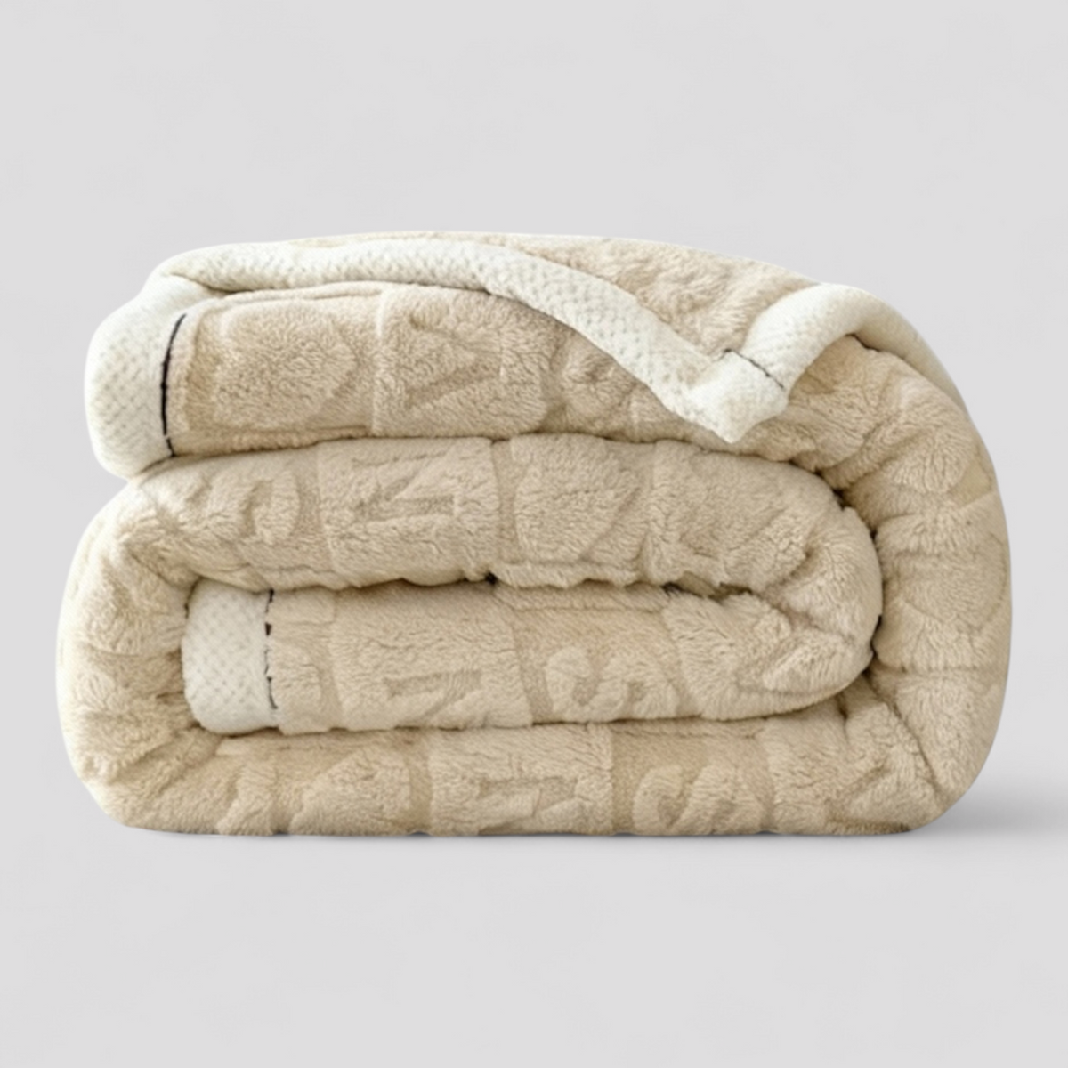 Weiche Fleece-Kuscheldecke für Sofa und Bett – waschbares Wohndecke-Plaid - Khaki / 70x100cm - Decken und Plaids