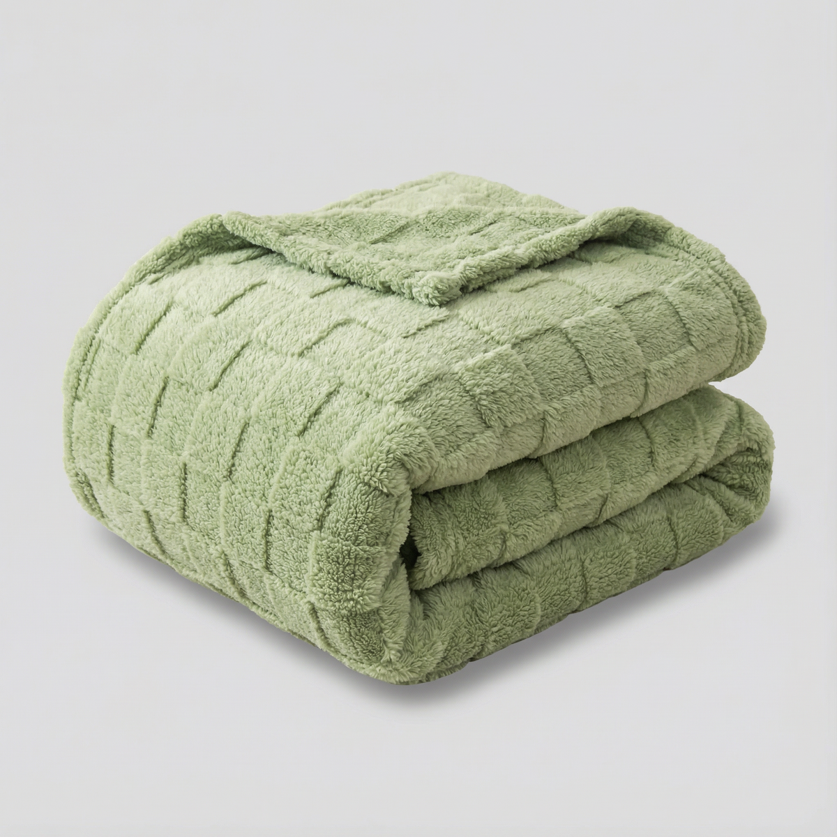 Weiche Jacquard Tagesdecke mit Karomuster – Doppelbett 200x230 cm - Grün / 100x150 cm - Tagesdecken und Plaids