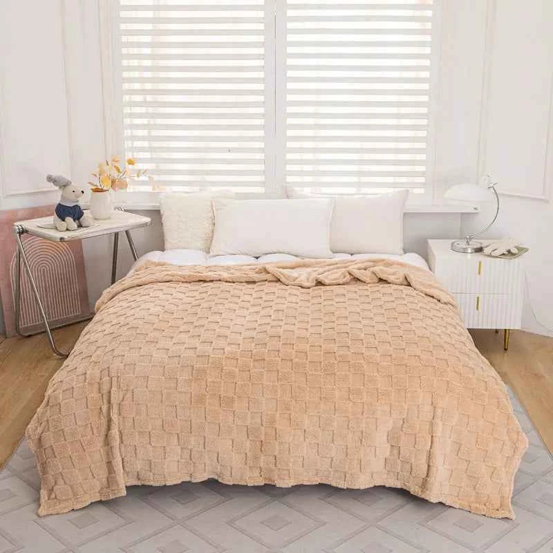 Weiche Jacquard Tagesdecke mit Karomuster – Doppelbett 200x230 cm - Tagesdecken und Plaids
