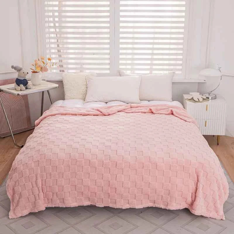Weiche Jacquard Tagesdecke mit Karomuster – Doppelbett 200x230 cm - Tagesdecken und Plaids