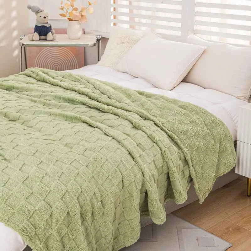 Weiche Jacquard Tagesdecke mit Karomuster – Doppelbett 200x230 cm - Tagesdecken und Plaids