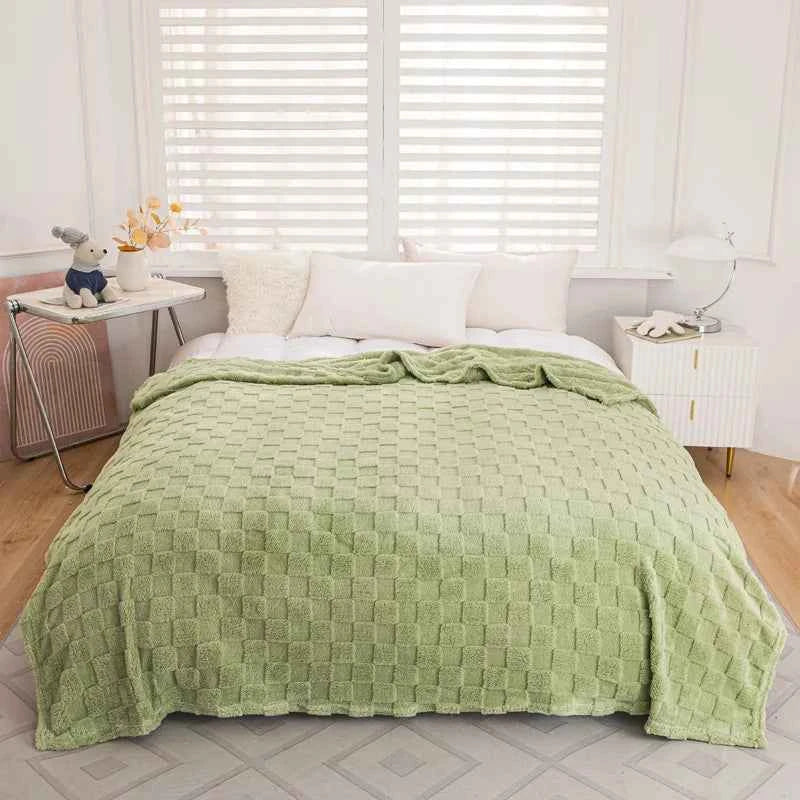 Weiche Jacquard Tagesdecke mit Karomuster – Doppelbett 200x230 cm - Tagesdecken und Plaids