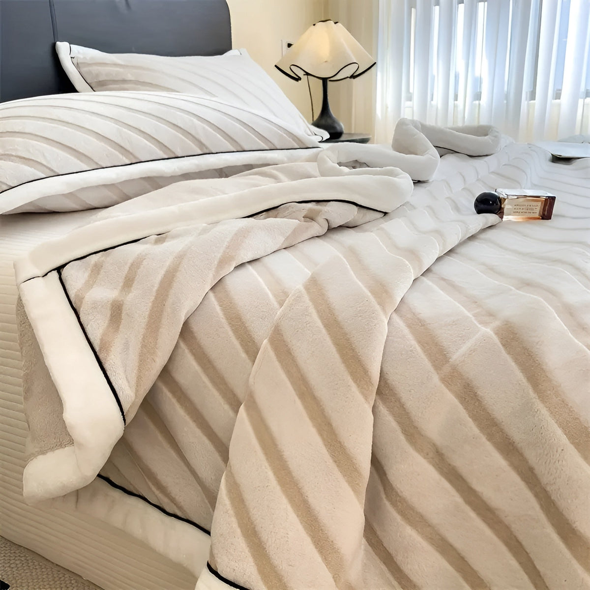 Weiche Kuscheldecke aus Milchsamt – Warm und Bequem | Perfekt für Herbst und Winter - Khaki / 100*149.99cm - Decke