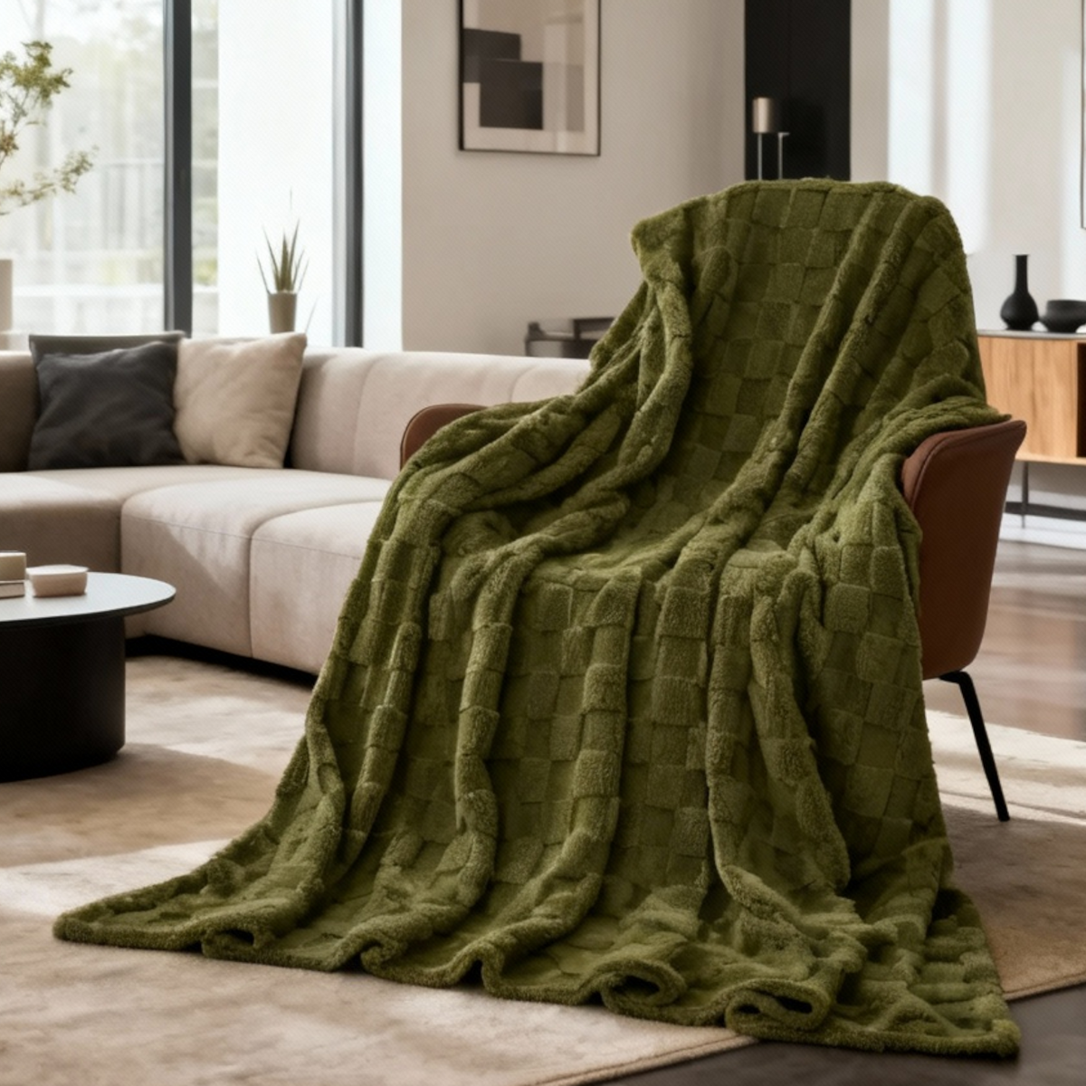 Weiche Kuscheldecke mit Karomuster – gemütliches Plaid für Sofa und Bett - Decken und Plaids