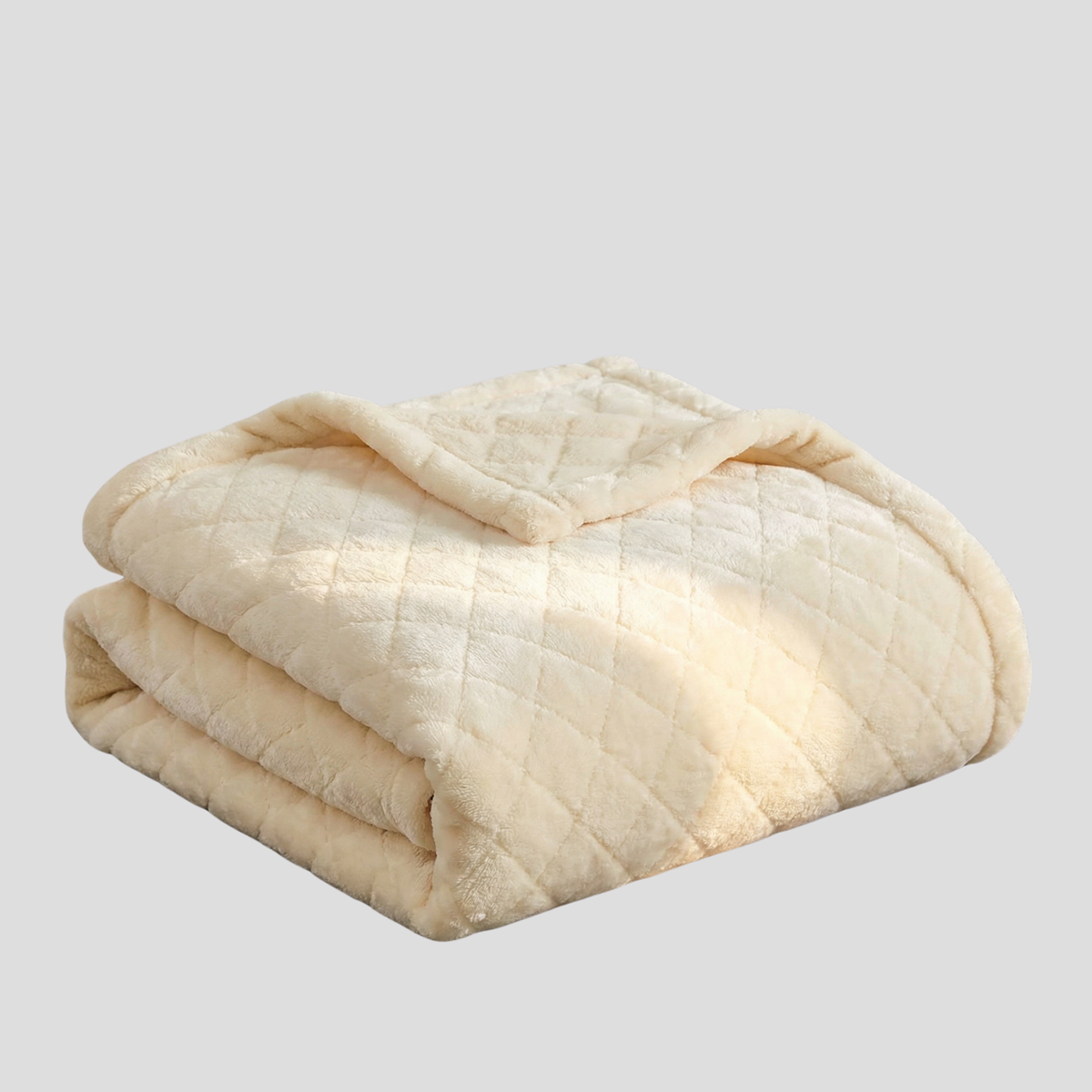 Weiche Velour-Kuscheldecke für Sofa und Bett - Beige / 70x100cm - Wohndecken und Plaids