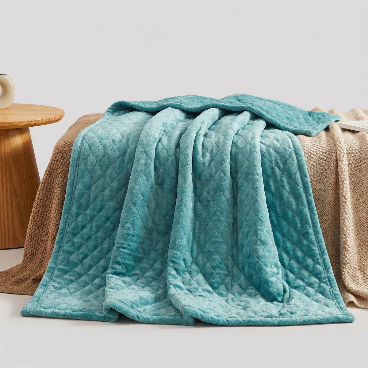 Weiche Velour-Kuscheldecke für Sofa und Bett - Wohndecken und Plaids