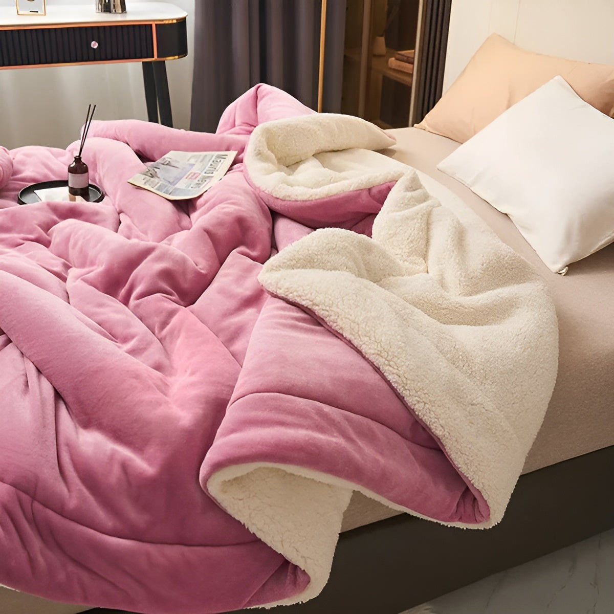 Weiches Fleeceplaid – Luksuriös und Warm | Perfekt für Schlafzimmer - Magenta / 100 x 120 cm - Decke
