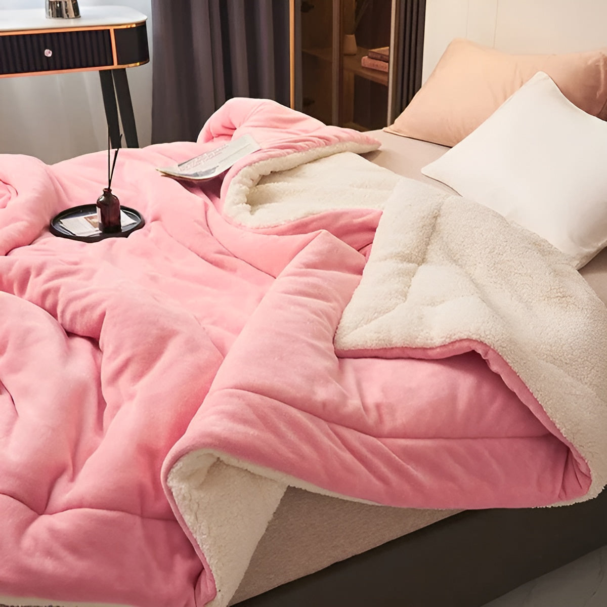 Weiches Fleeceplaid – Luksuriös und Warm | Perfekt für Schlafzimmer - Rosa / 100 x 120 cm - Decke