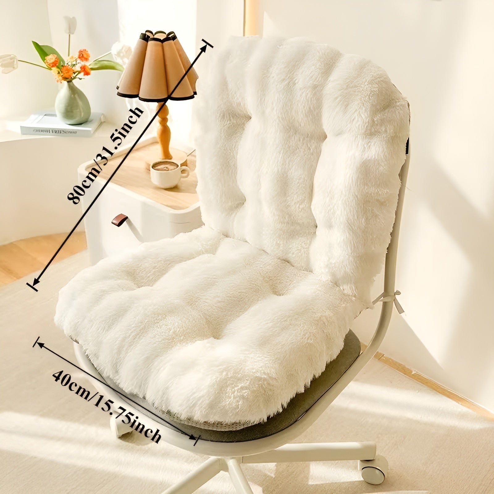 Weiches Sitzkissen aus Kunstfell – Extra Dick & Kuschelig | Perfekt für Stuhl und Sofa - Kissen