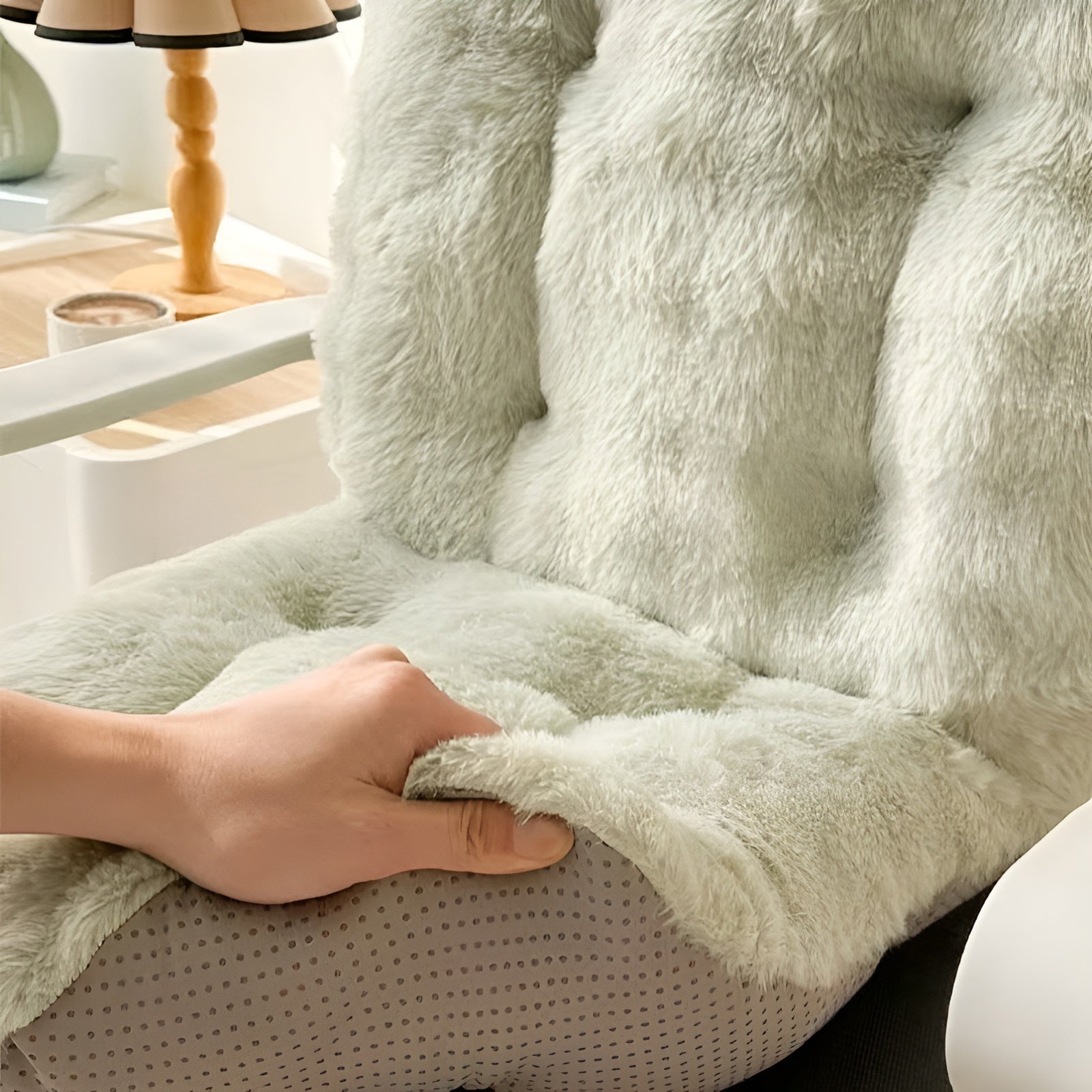 Weiches Sitzkissen aus Kunstfell – Extra Dick & Kuschelig | Perfekt für Stuhl und Sofa - Kissen
