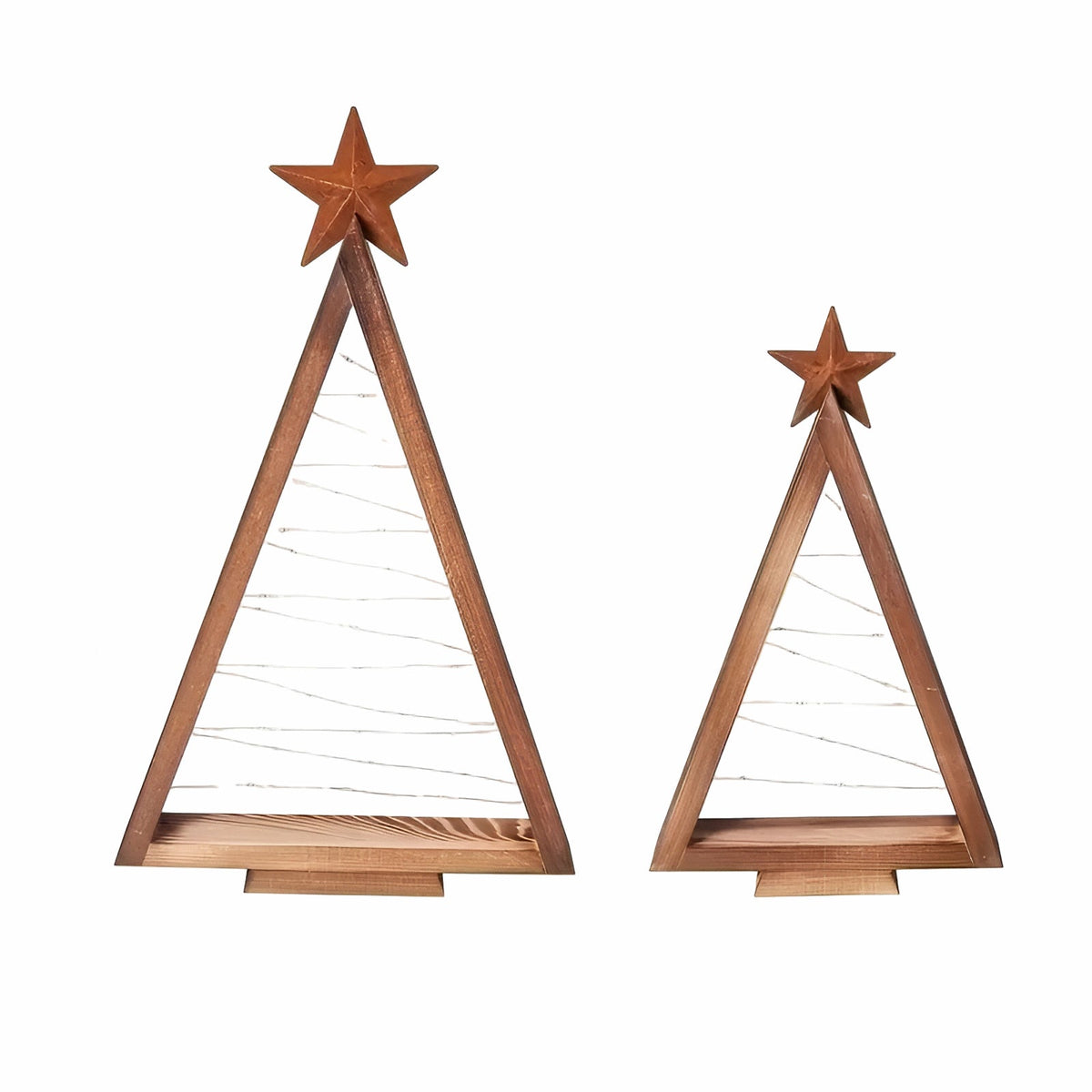 Weihnachtsbaum aus Holz – Warmweiß Beleuchtet | Perfekt für Tisch Kamin & Festliche Deko - Lampe