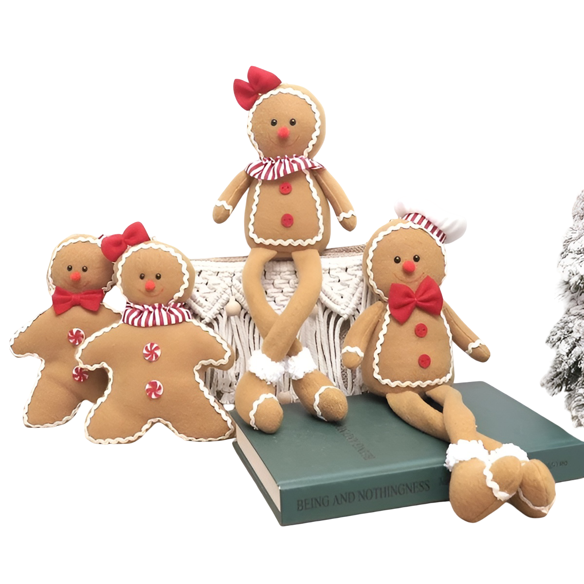 Weihnachtsbaumschmuck Lebkuchenfigur –Handgefertigtes Weihnachtsornament aus weichem Stoff - Saisonale Dekoration
