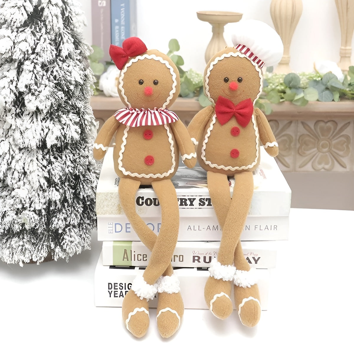 Weihnachtsbaumschmuck Lebkuchenfigur –Handgefertigtes Weihnachtsornament aus weichem Stoff - Saisonale Dekoration