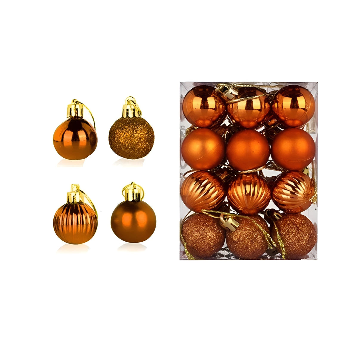 Weihnachtskugeln – Elegant und Glänzend | Dekorativ für Baum und Zuhause - Braun - Saisonale Dekoration