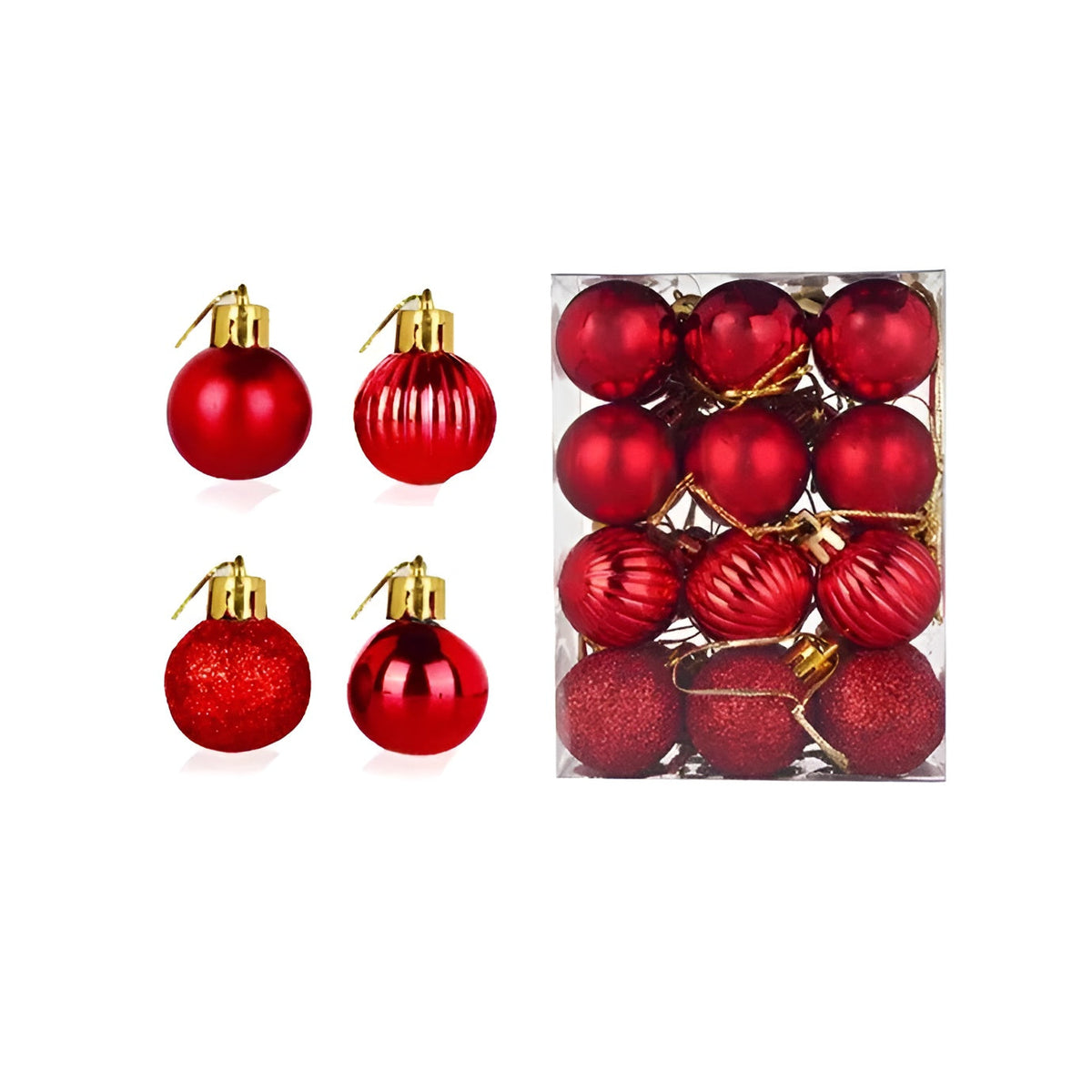 Weihnachtskugeln – Elegant und Glänzend | Dekorativ für Baum und Zuhause - Rot - Saisonale Dekoration