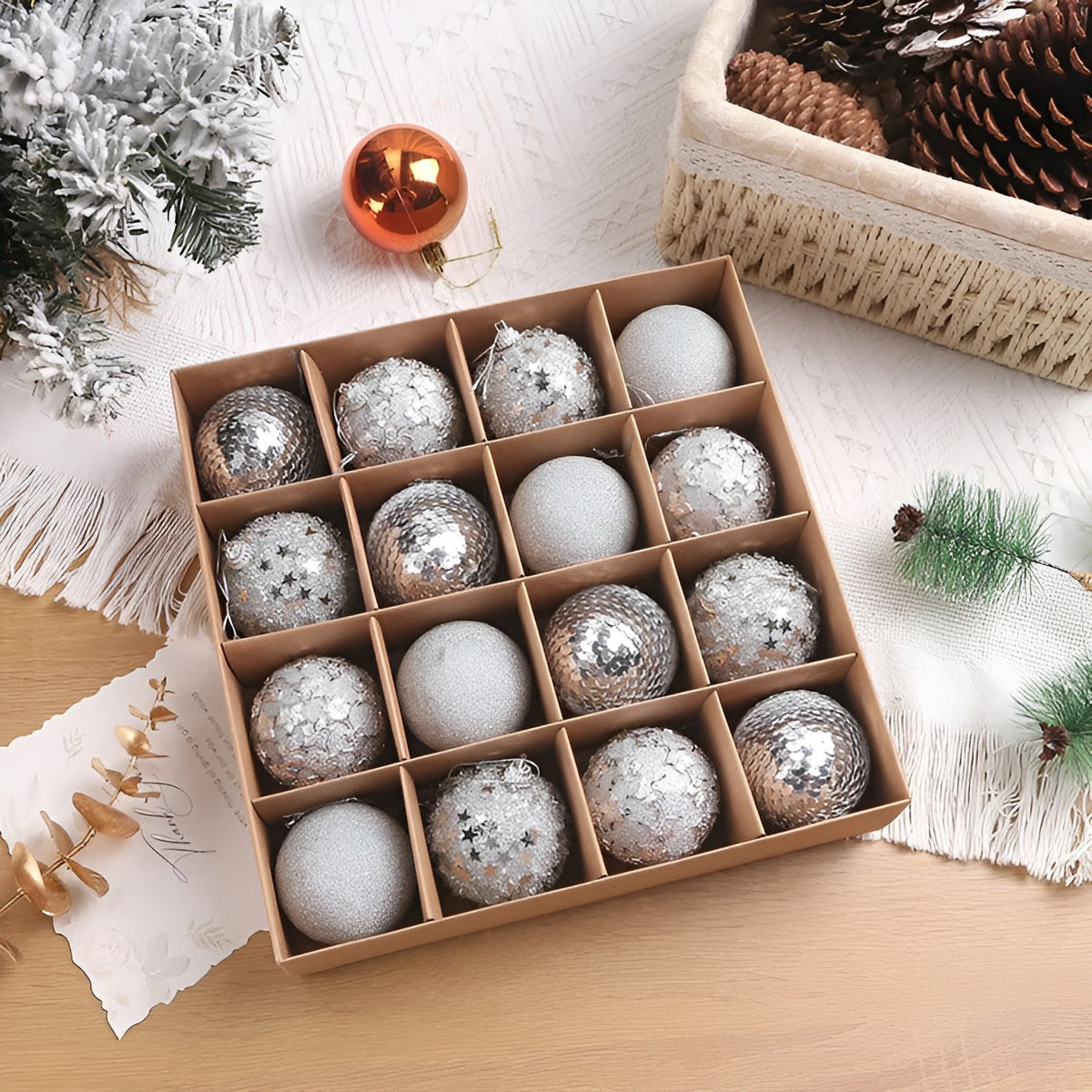 Weihnachtskugeln zum Aufhängen – Elegante & Dekorative Ornamente | Perfekt als Geschenk - Silber / 8 Stück - Saisonale