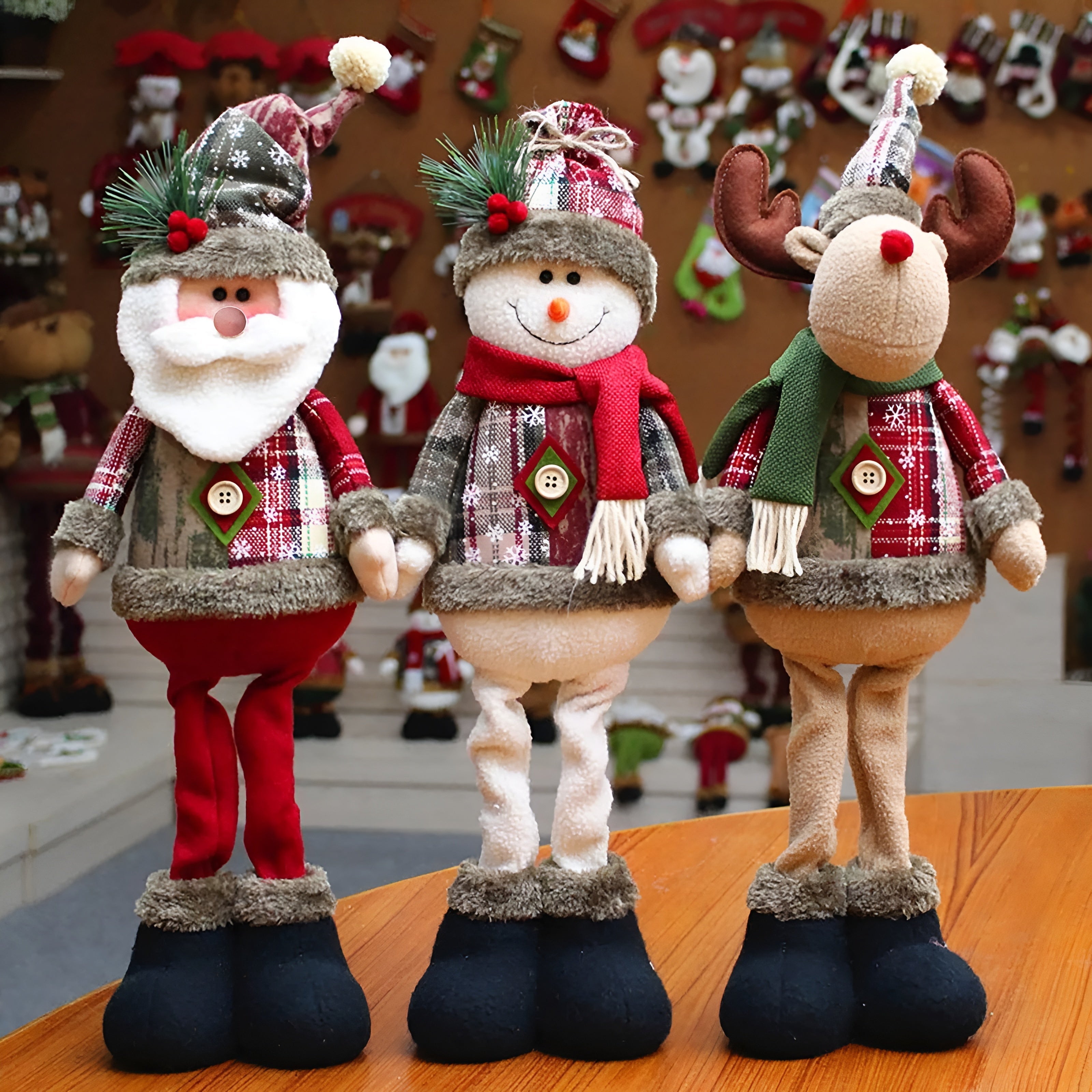 Weihnachtsmann & Freunde – Stehende Weihnachtsfiguren | Hübsche Stehpuppen für Ihr Zuhause - Skulptur