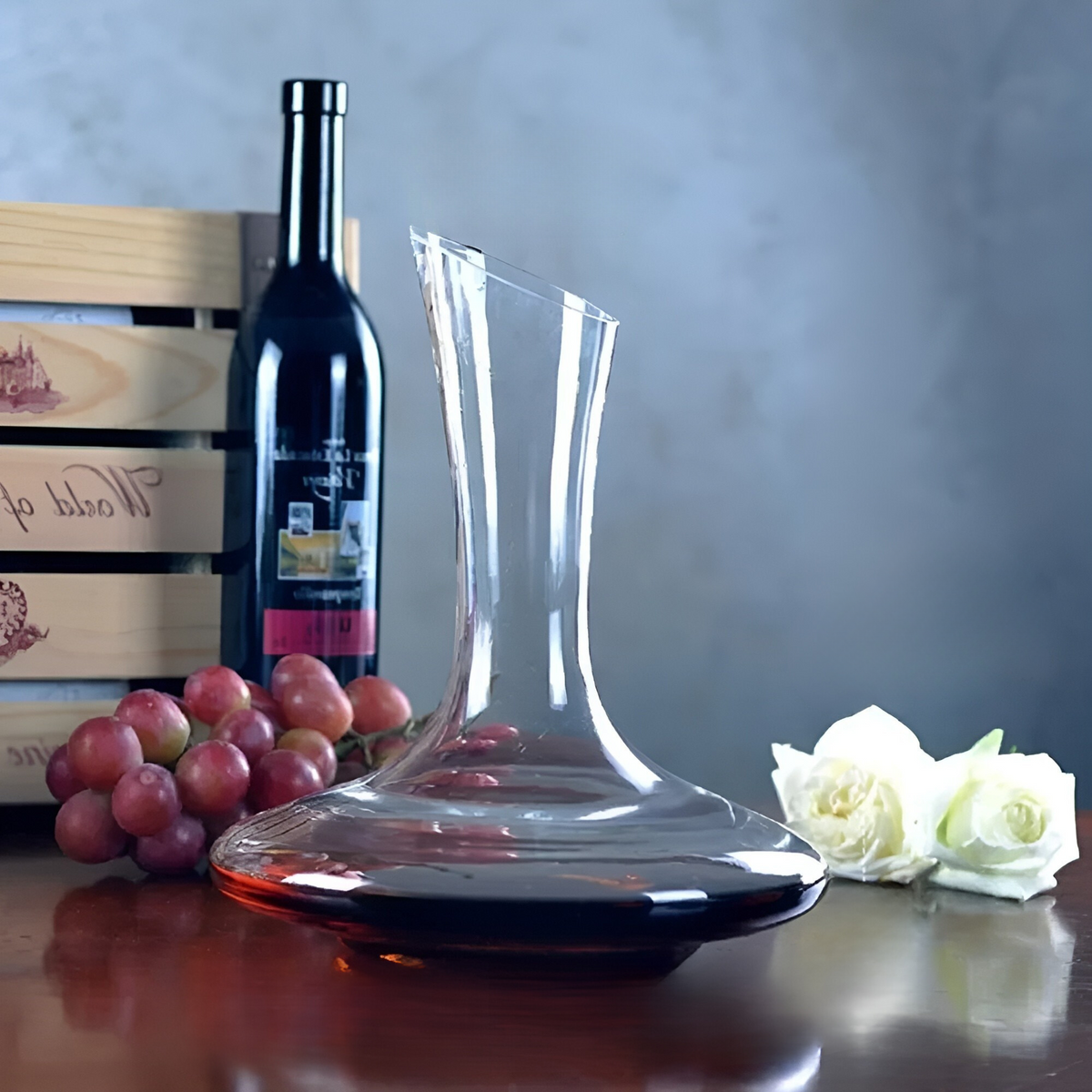 Weindekanter aus Kristall – Handgefertigt Elegante | 1500 ml Ideal für Bars Wohnungen & Büros - Ohne Griff - Dekanter