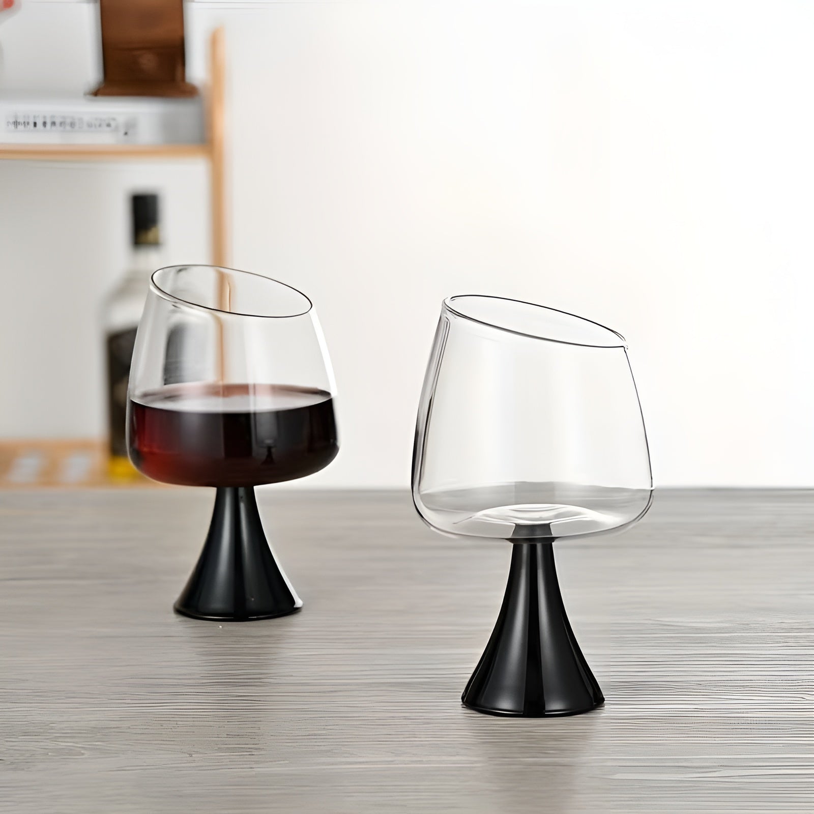 Weingläser aus Borosilikatglas – Handgefertigt mit schrägem Rand | Stilvoll für Rot- und Weißwein Ideales Geschenk - 2