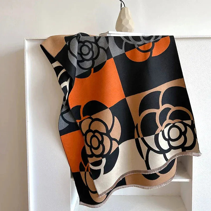 Wendeschal aus Kaschmir mit Blumenmuster 185x65 cm – Luxus-Winterschal für Damen und Herren - Schals und Tücher