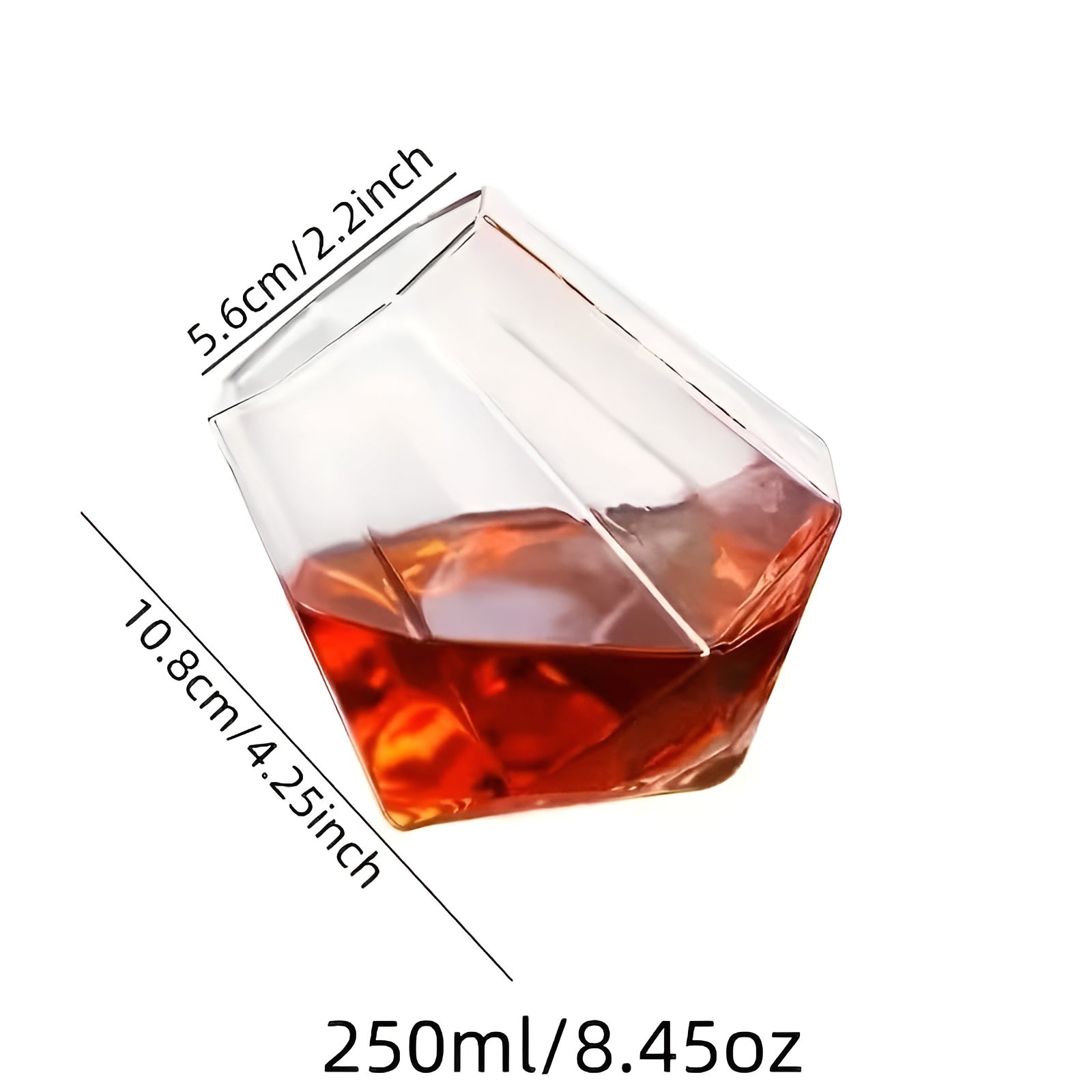 Whiskygläser-Set (4–6 Stück) – Elegantes Diamant-Design ohne Stiel | Perfekt für Whisky Wein & Cocktails - Whiskyglas