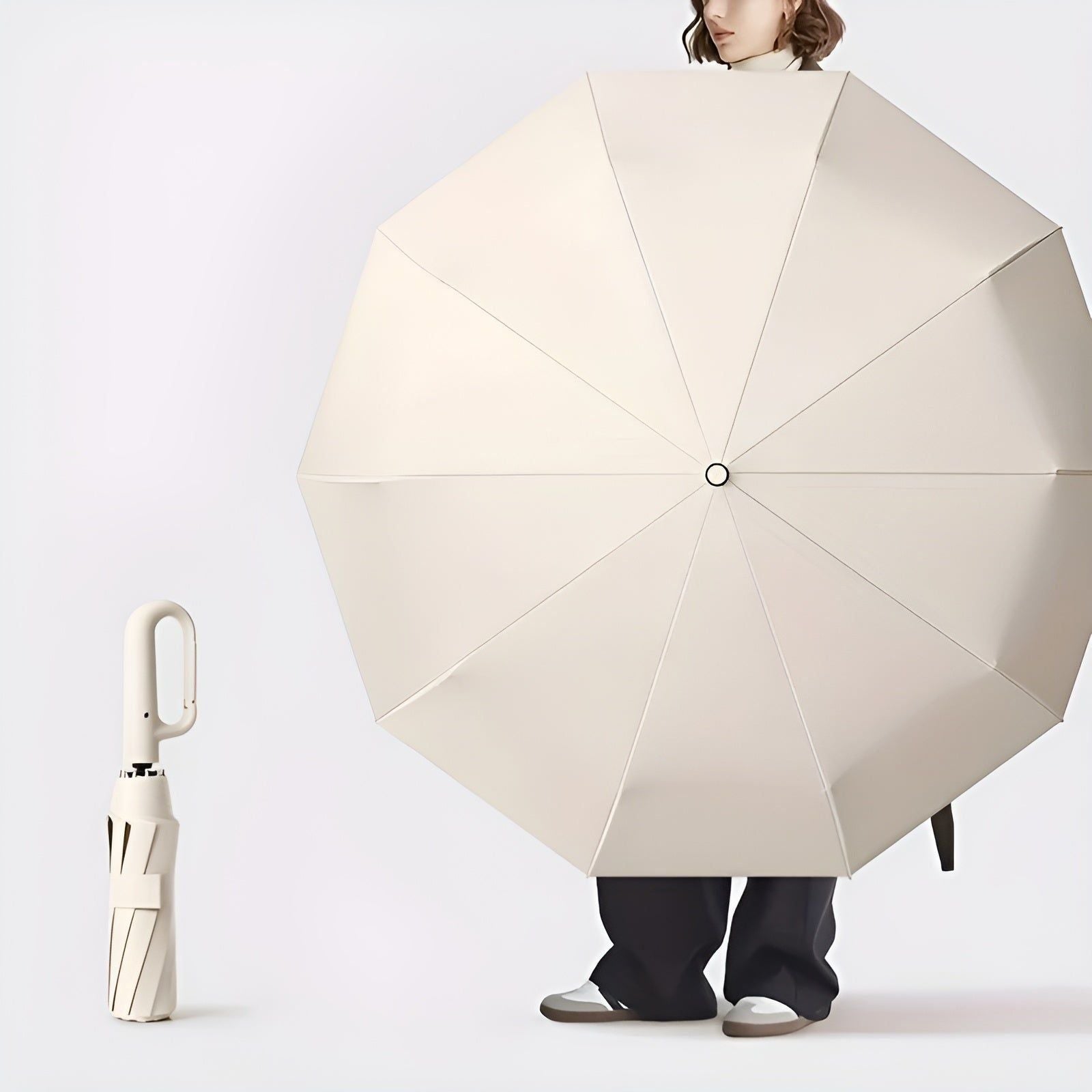 WindPro Regenschirm - Automatischer Schnallengriff Faltregenschirm - Taschenschirm