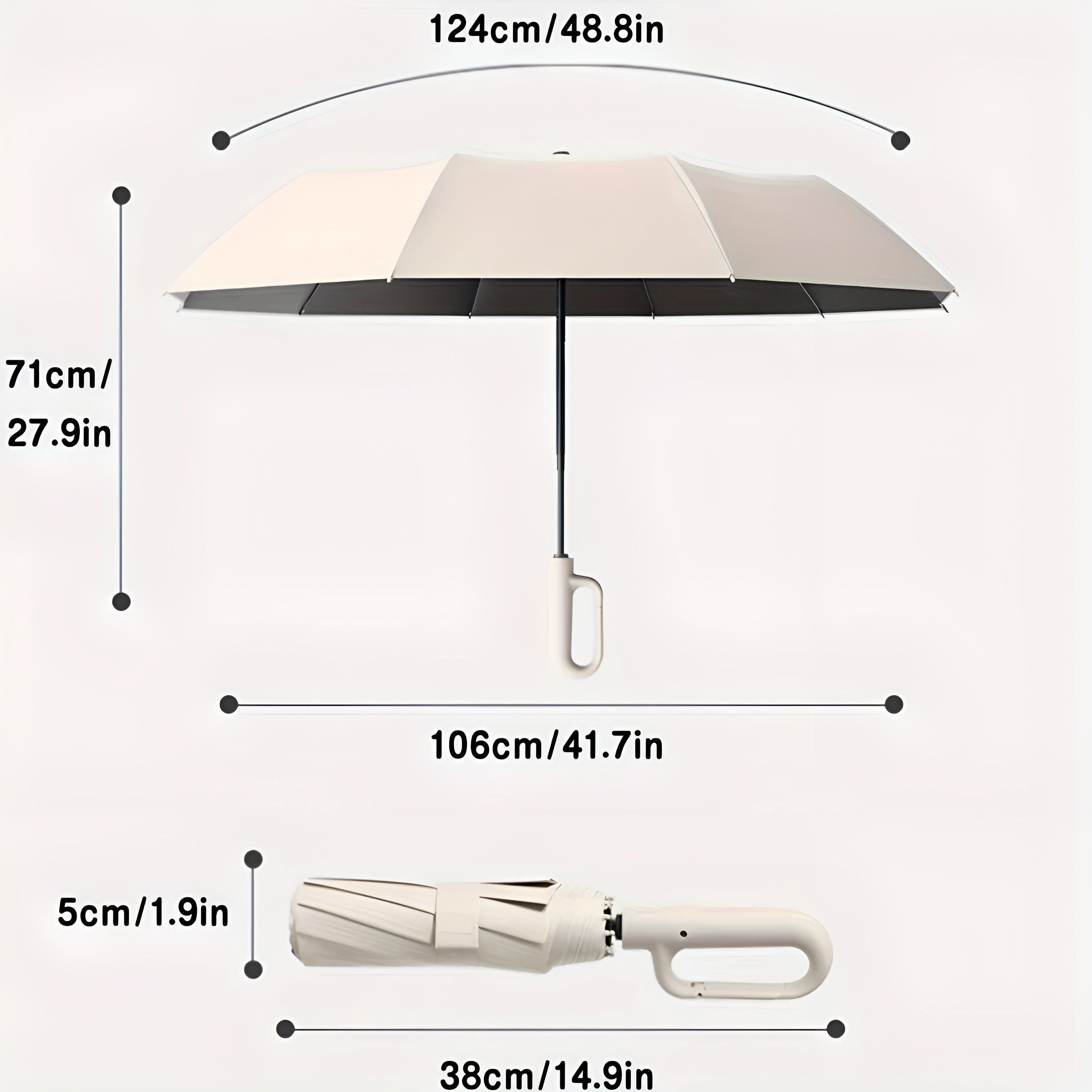WindPro Regenschirm - Automatischer Schnallengriff Faltregenschirm - Taschenschirm
