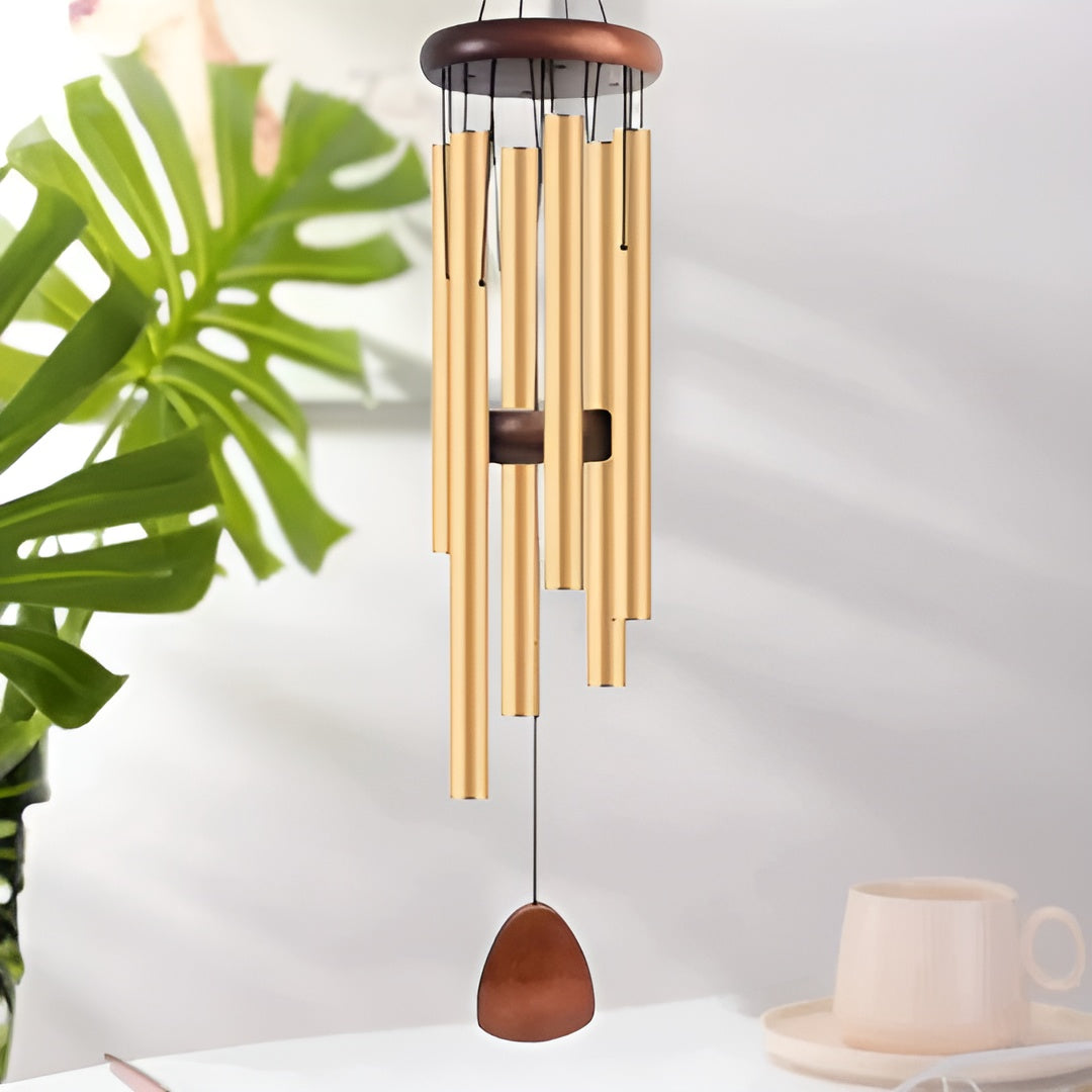 Windspiel für den Garten – Beruhigende Klänge für eine Entspannte Atmosphäre - Gold - Glockenspiel
