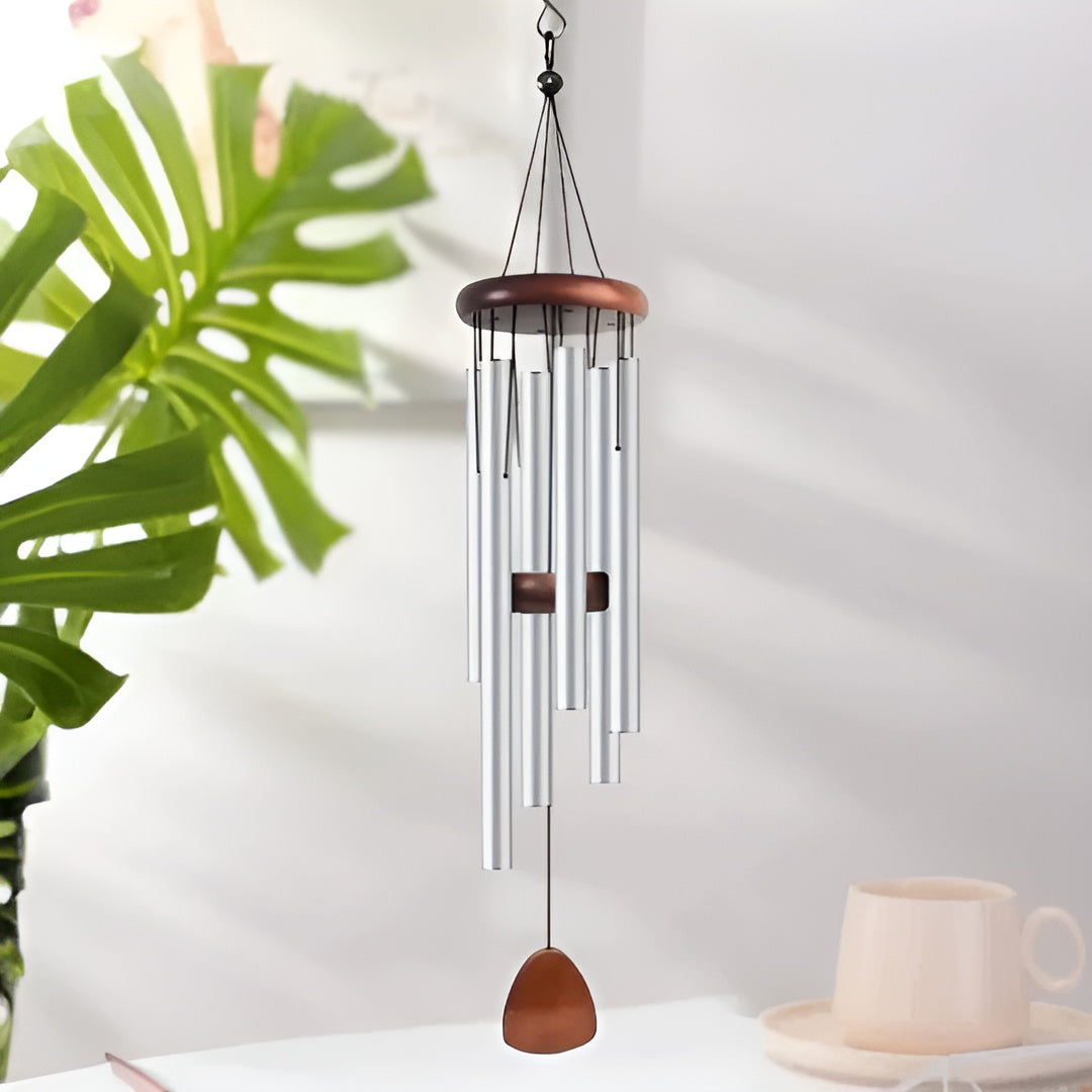 Windspiel für den Garten – Beruhigende Klänge für eine Entspannte Atmosphäre - Silber - Glockenspiel