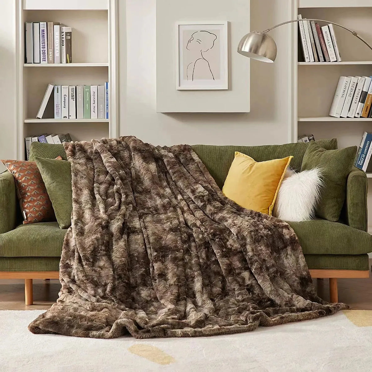 WinterNest Blanket - Warme doppelseitige Fleece-Winterdecke - Braun / 80x120cm - Saisonale Dekoration