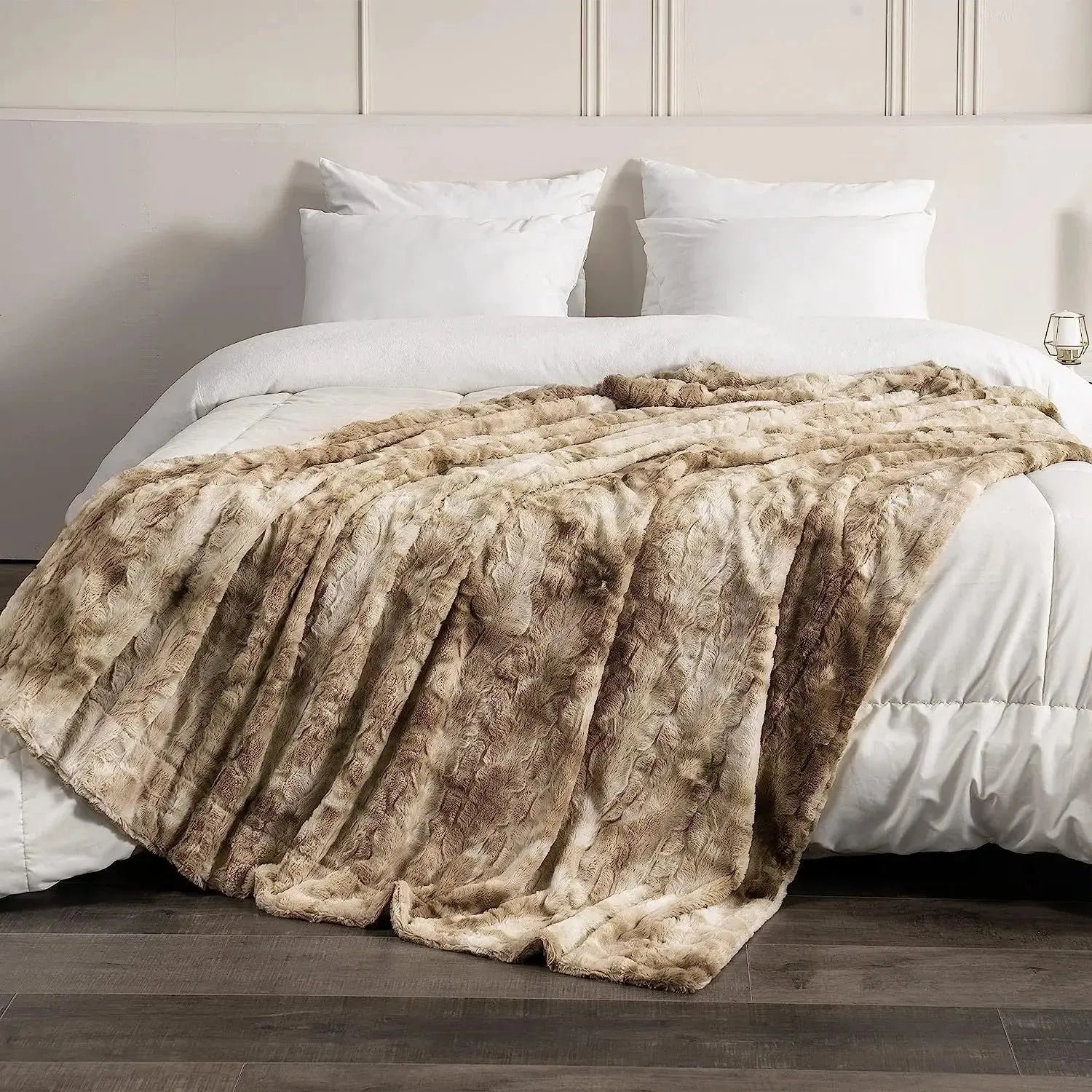 WinterNest Blanket - Warme doppelseitige Fleece-Winterdecke - Khaki / 80x120cm - Saisonale Dekoration