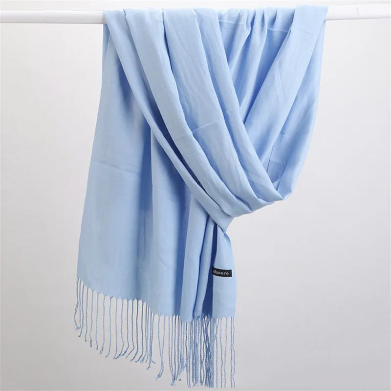 Winterschal im Cashmere-Look mit Fransen – Warmer Pashmina-Schal für Damen und Herren - Schals und Tücher