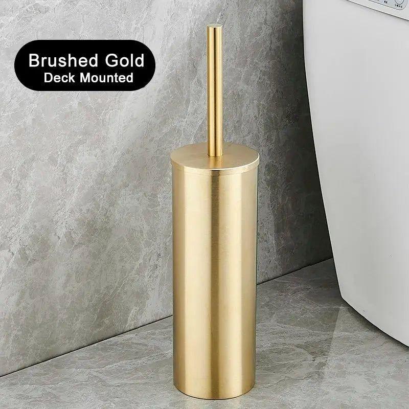 Wise Brush- Klobürste mit Halterung - Bürste Gold / Deck - Toilettenbürste