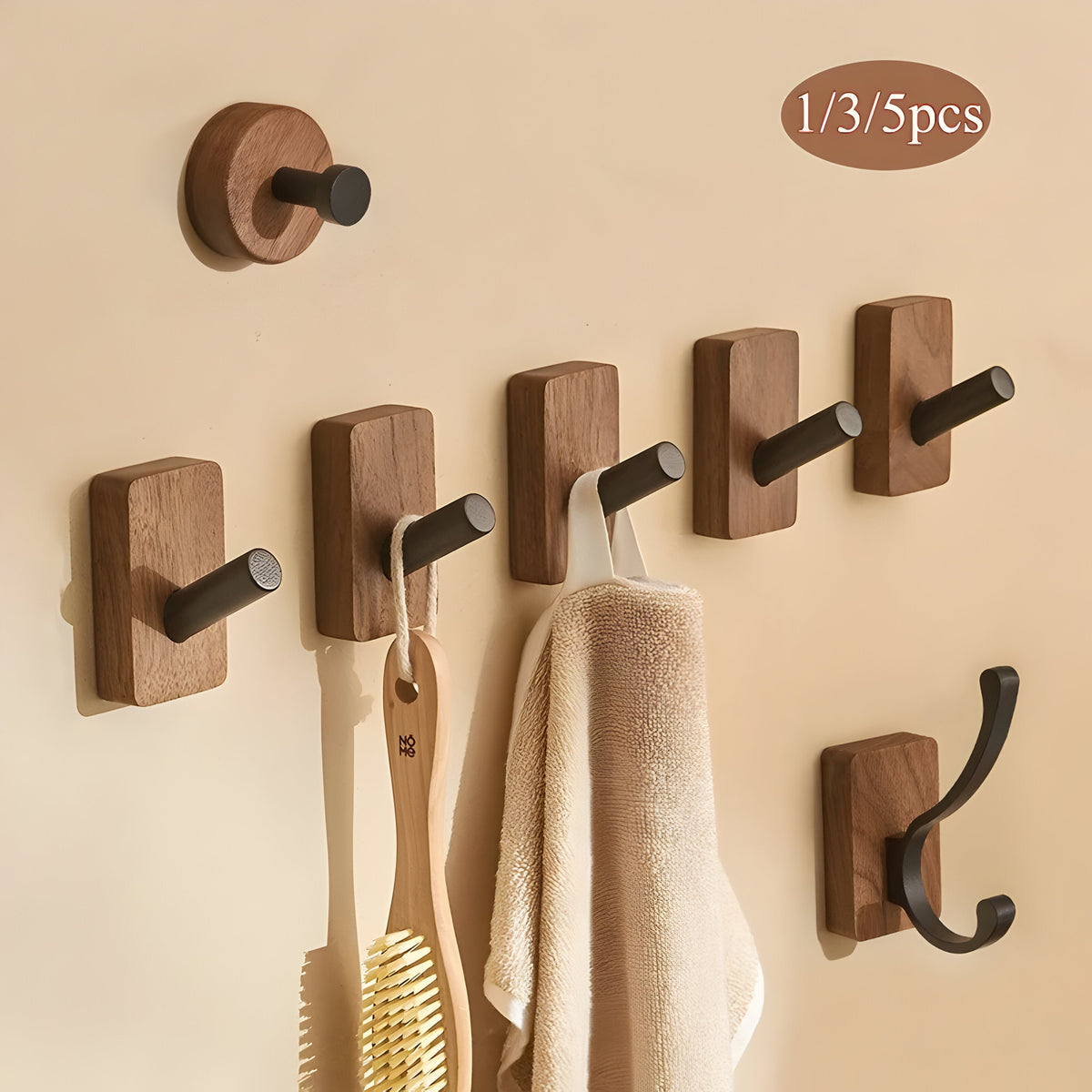 WoodenGrip Hook - Wandhaken aus Holz im Nordischen Stil - Wandhaken