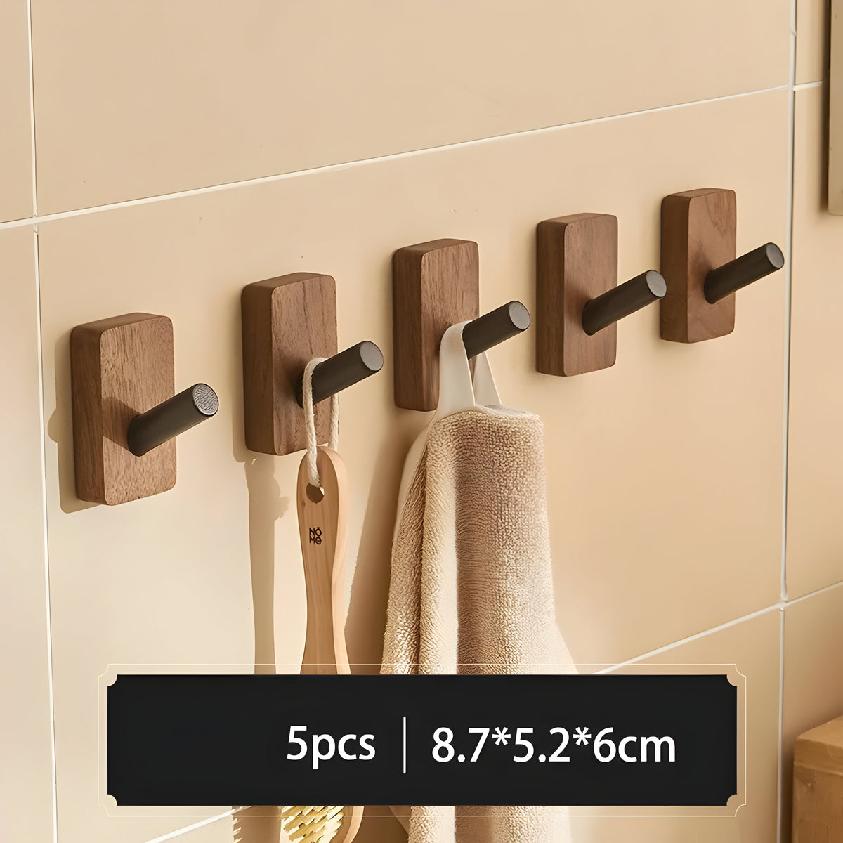 WoodenGrip Hook - Wandhaken aus Holz im Nordischen Stil - B-5PCS - Wandhaken