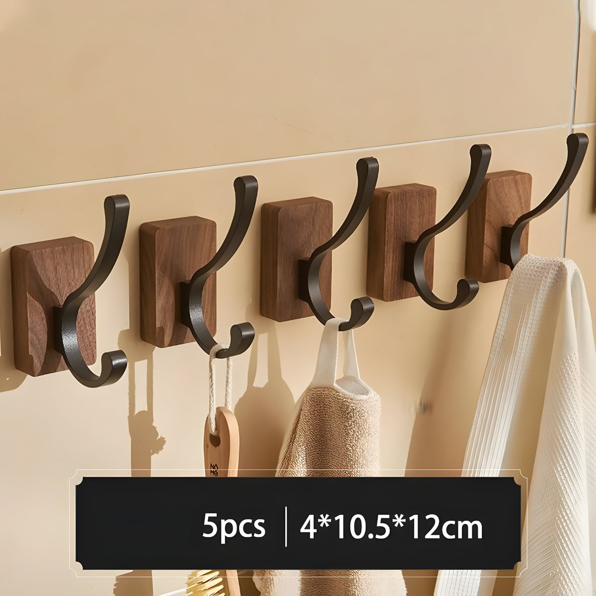 WoodenGrip Hook - Wandhaken aus Holz im Nordischen Stil - C-5PCS - Wandhaken