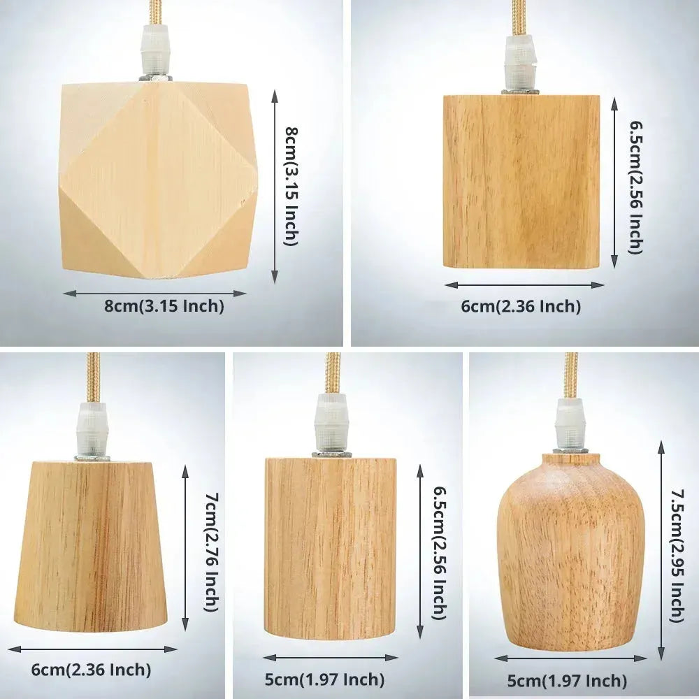 WoodGlow Light - Italienische Gewerbliche Holz Hängelampe - Pendelleuchte